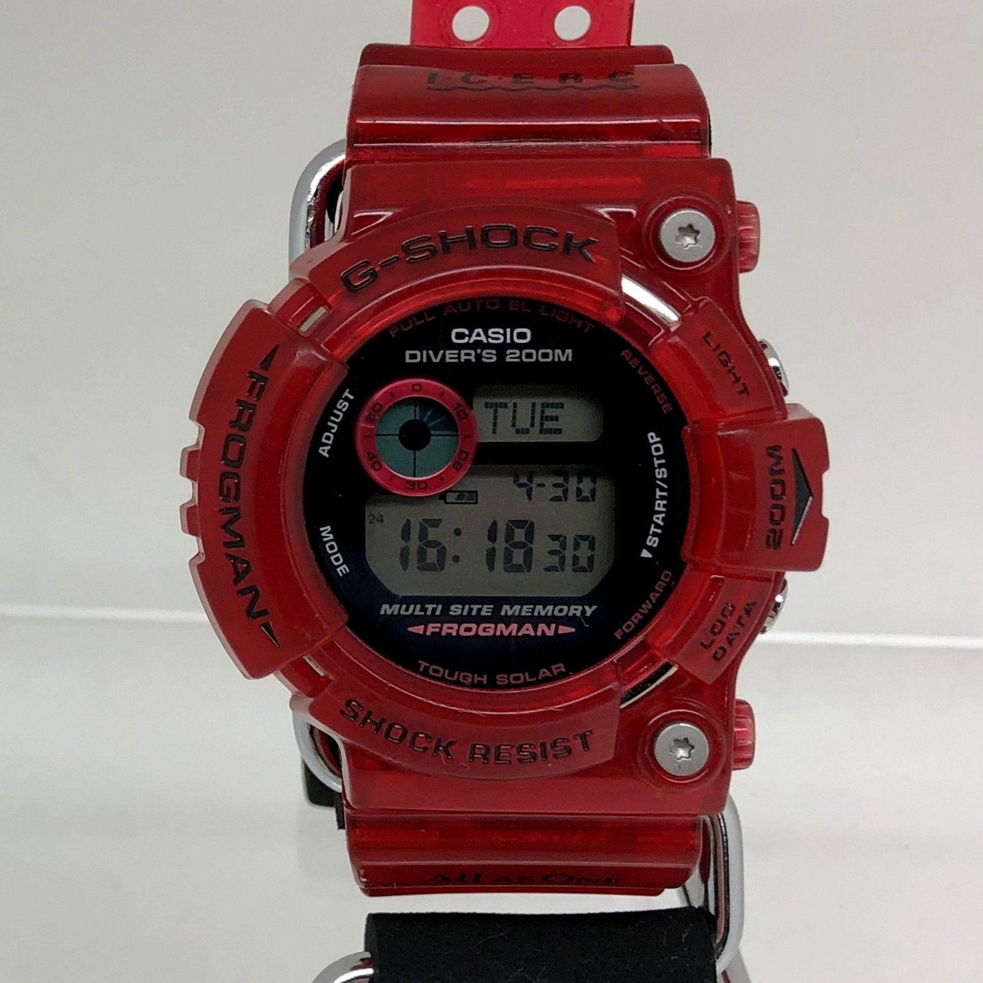 image of Casiog-Shock Watch Gw-203K-4 Frogman Irukuji 2003 Dolphin Whale Candy Red Tough Solar Digital Mikun