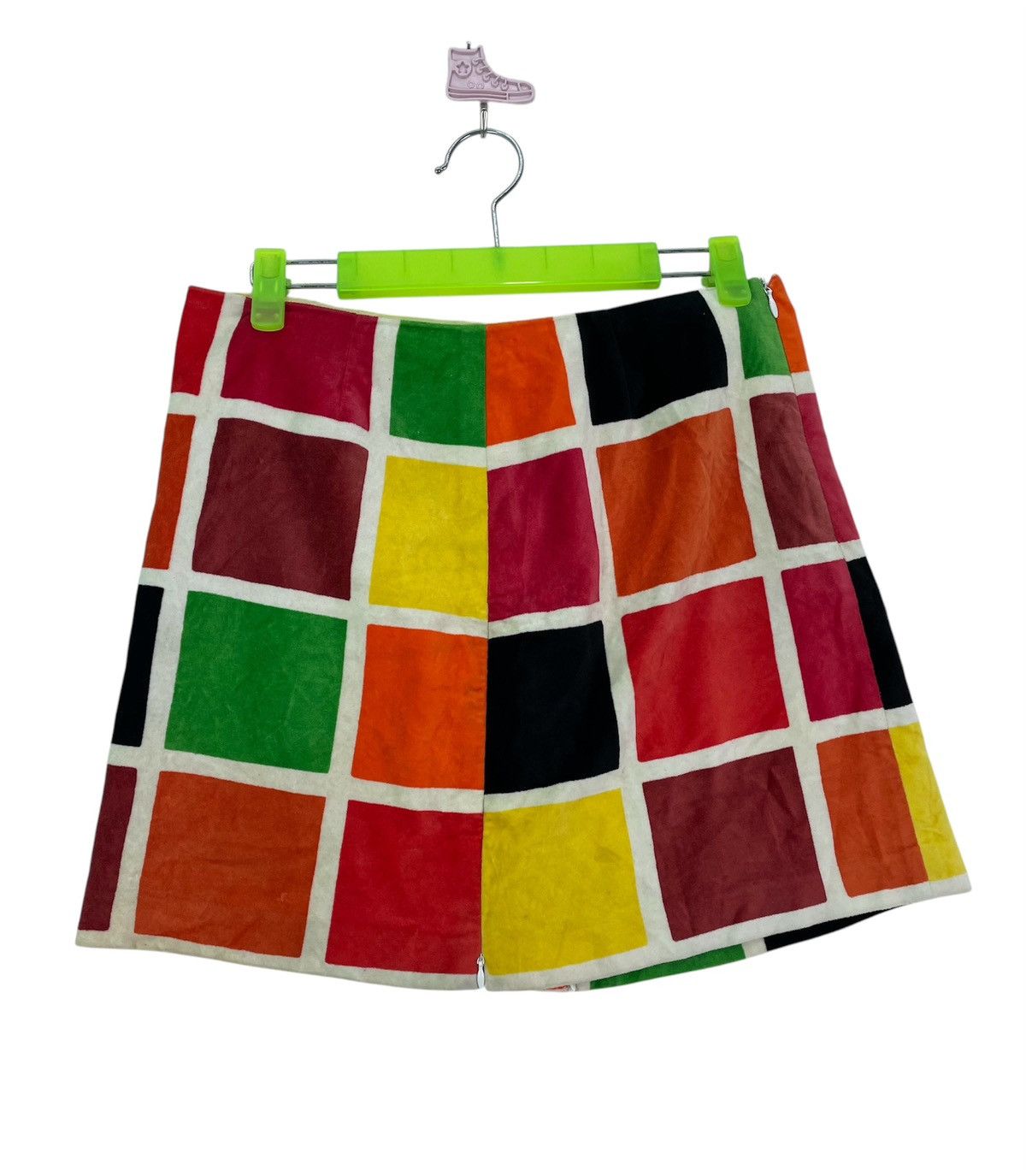 agnes b. Vtg 90s Agnes B colorway mini skirt light velvet Size 28" / US 6 / IT 42 - 3 Thumbnail