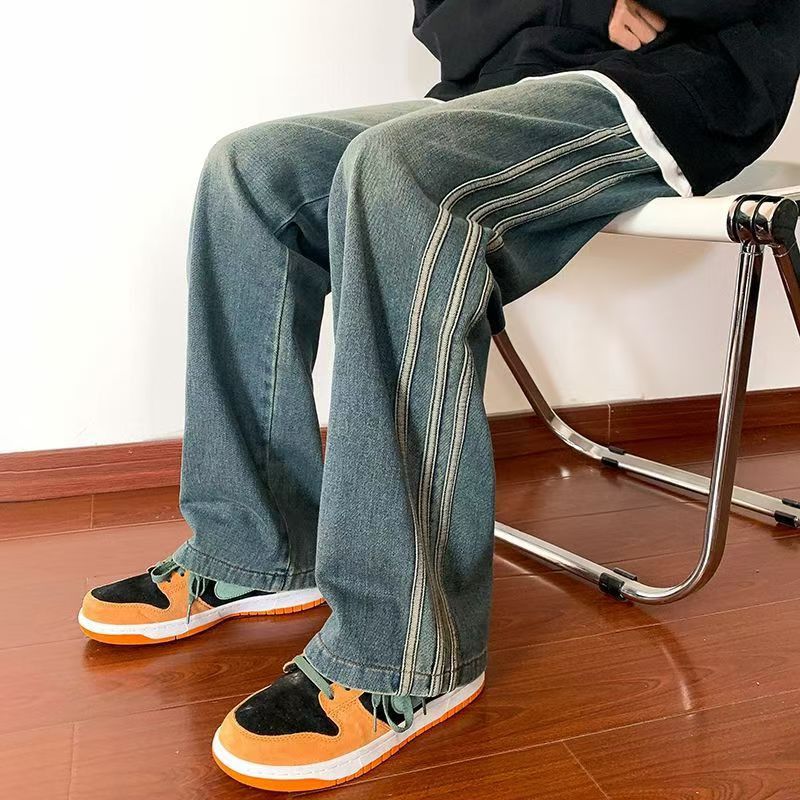 Japanese Brand × Jean Street retro side stripe washed jeans Size US 32 / EU 48 - 3 Thumbnail