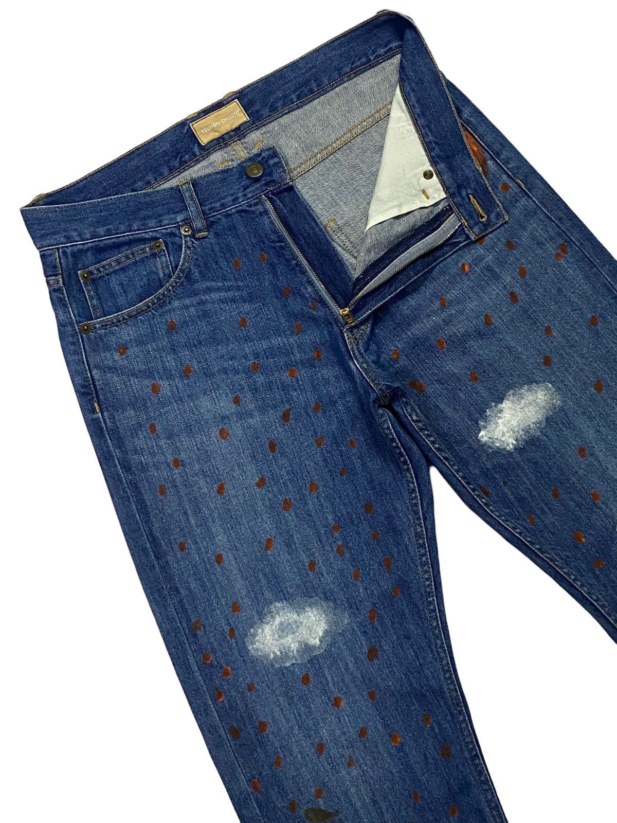 Issey Miyake Tsumori Chisato By Issey Miyake All Over Painted Art Denim Size US 31 - 14 Thumbnail
