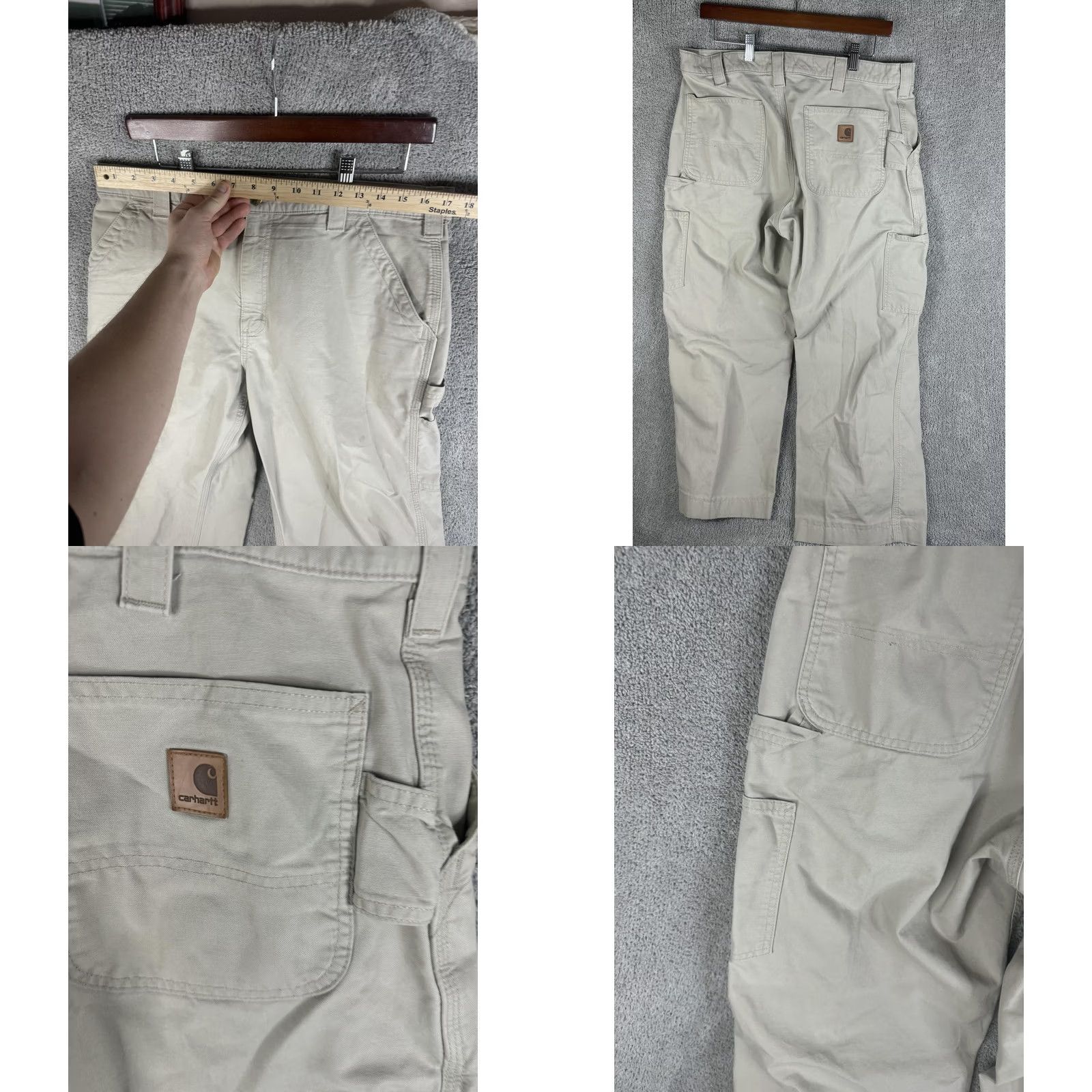Carhartt Carhartt Pants Mens 36x30 Tan Beige Canvas B151 Carpenter Work Dungaree Utility Jeans Pants Mens Canvas Workwear Hammer Loop Size US 36 / EU 52 - 9 Thumbnail