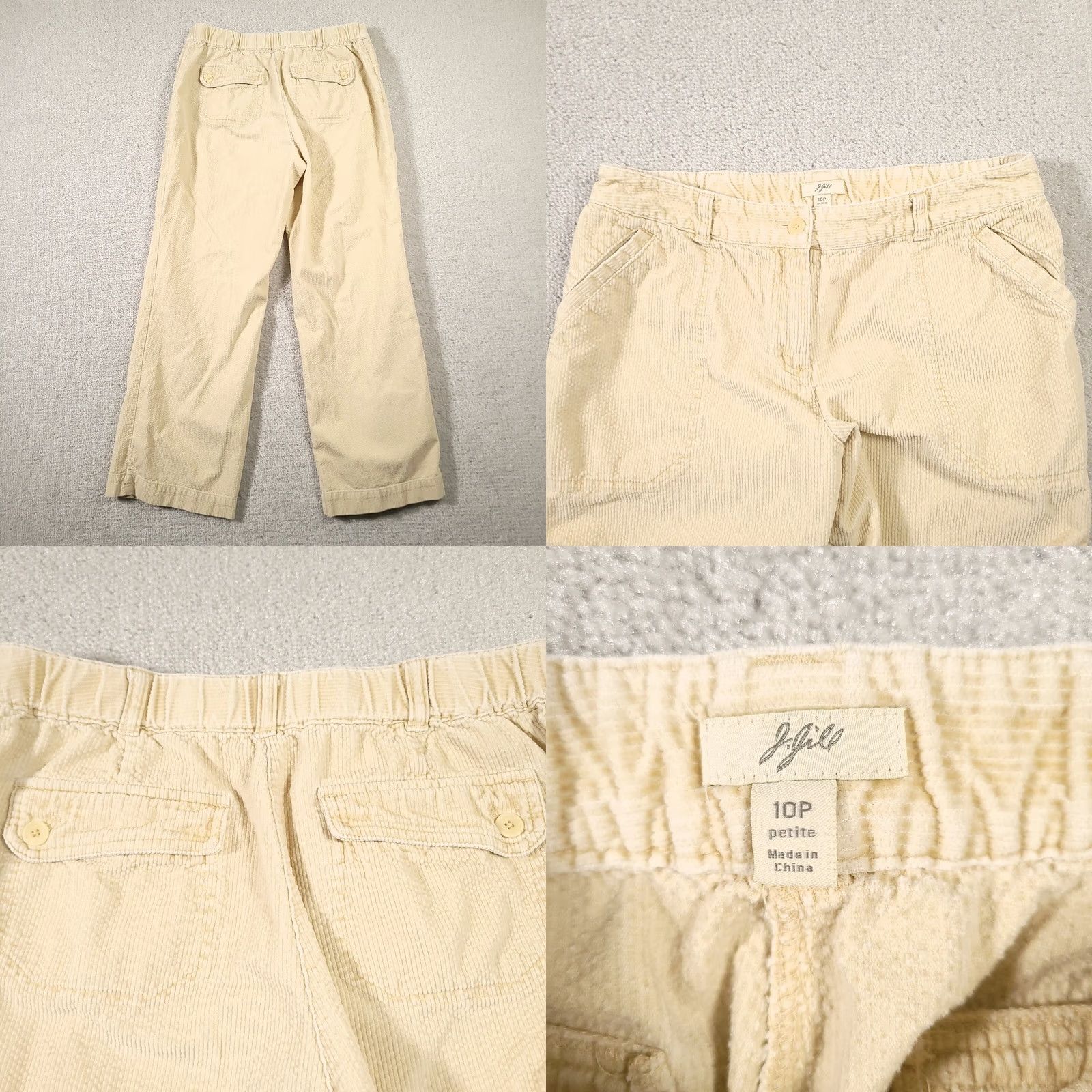 J. Jill J Jill Corduroy Pants Women's 10P Beige Straight Leg Button Flap Pockets Pants Regular Size 32" / US 10 / IT 46 - 8 Thumbnail