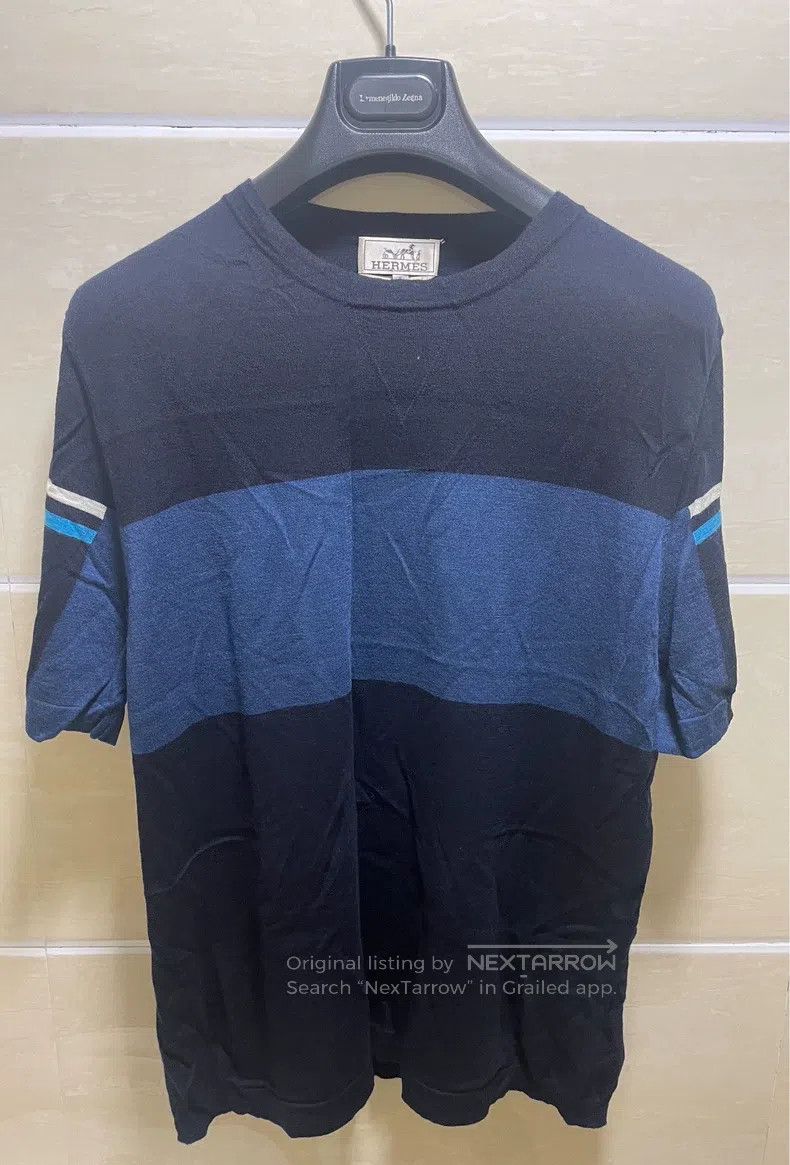 Hermes Hermes Round-neck knitted short-sleeve t-shirt Size US S / EU 44-46 / 1 - 2 Thumbnail