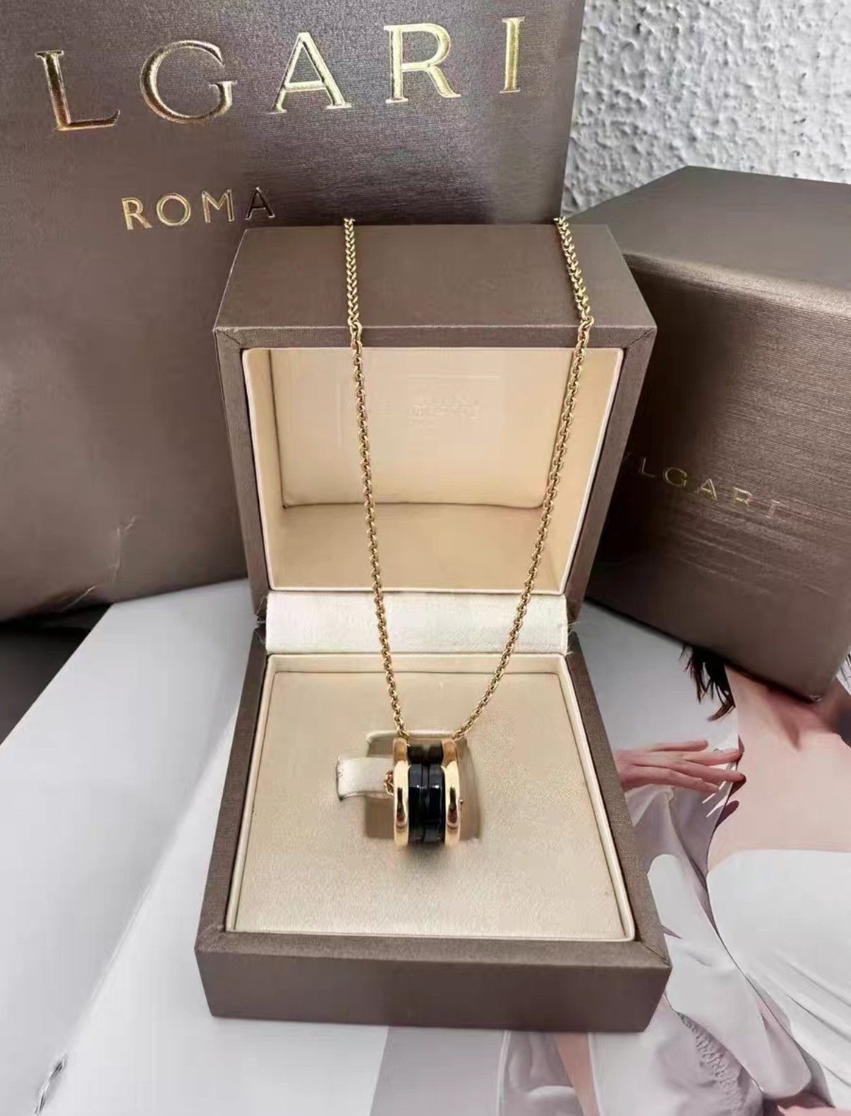Bvlgari Bvlgari 18K rose gold black ceramic spring necklace J38 Size ONE SIZE - 2 Thumbnail