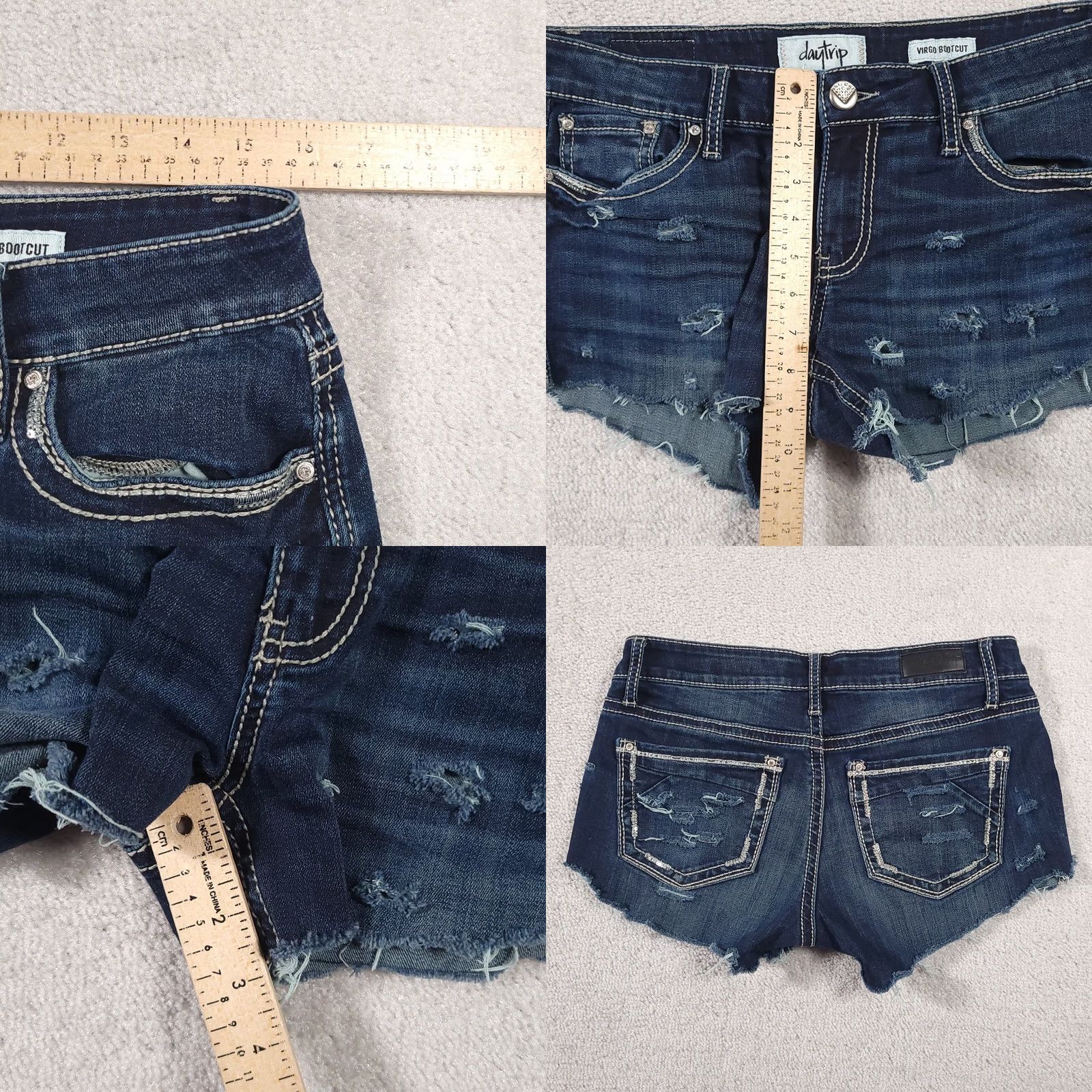 Vintage VINTAGE Daytrip Virgo Boot Jeans Womens 28 Stretch DIY Cut Off Shorts Shortie Distressed Denim Blue 5-Pocket Mens Women Girls Boys Size 28" / US 6 / IT 42 - 8 Thumbnail