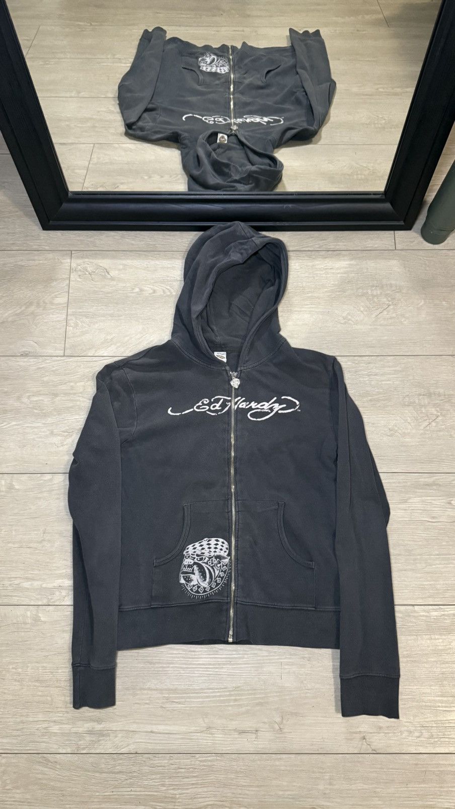 Ed Hardy Vintage / Y2K 2000s Ed Hardy Spell Out Tiger Logo Hoodie Size L / US 10 / IT 46 - 1 Thumbnail