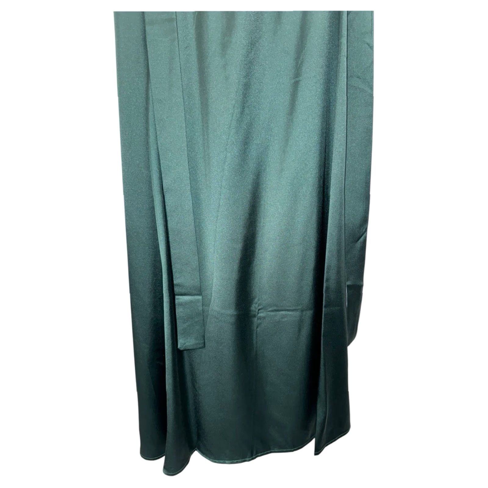 Vintage Rihoas Skirt Midi High Satin Tie Green M Womens, A-Line, Regular, Tie Waist, High Rise, Satin, Midi Skirt, Rihoas, Green, Women, Size M Size 32" / US 10 / IT 46 - 4 Thumbnail