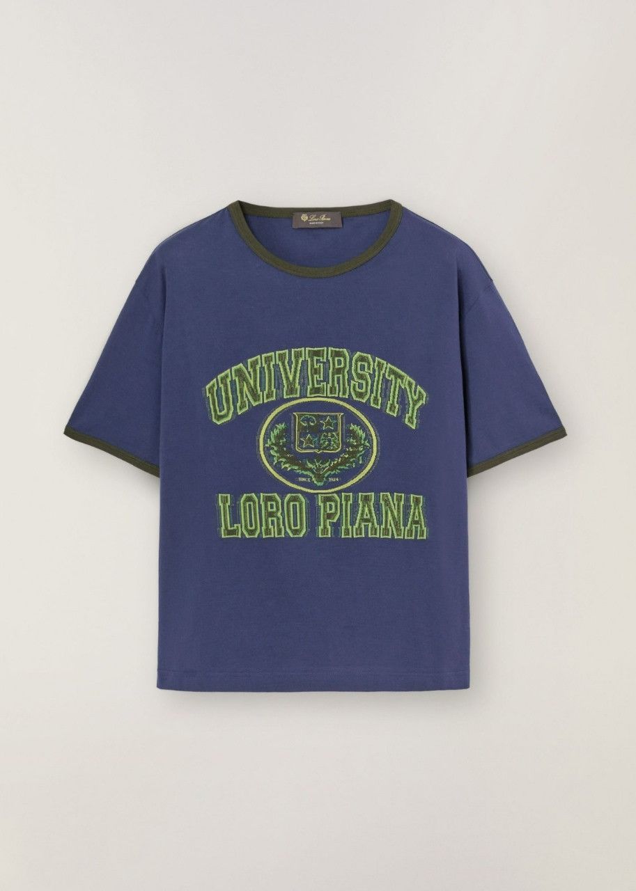 Loro Piana o1srvl11e0524 T- Shirt in Navy Blue Size L / US 10 / IT 46 - 1 Thumbnail