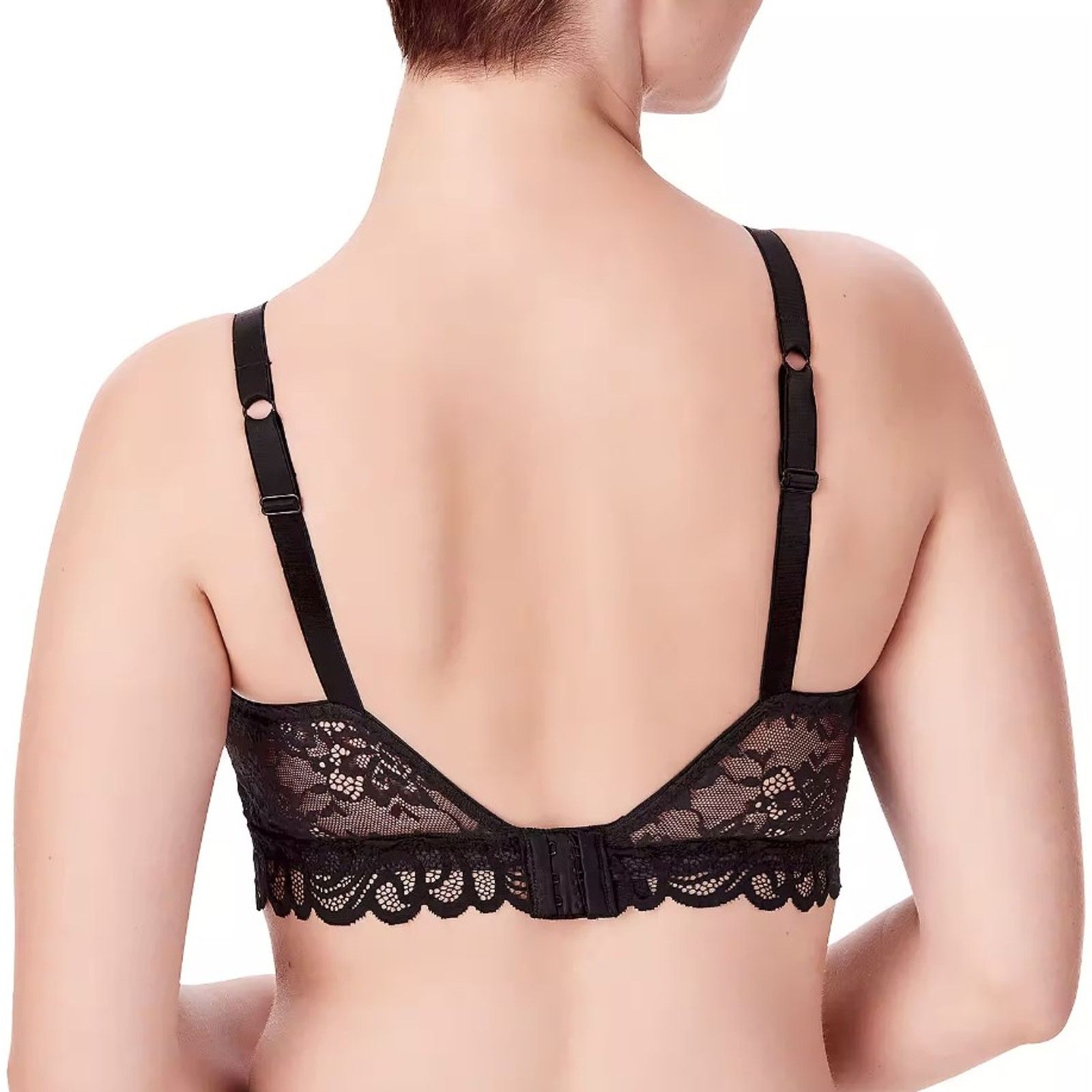 The Unbranded Brand Bali Women Black Lace Comfort Shaping Wireless Bra Size S Size ONE SIZE - 4 Thumbnail