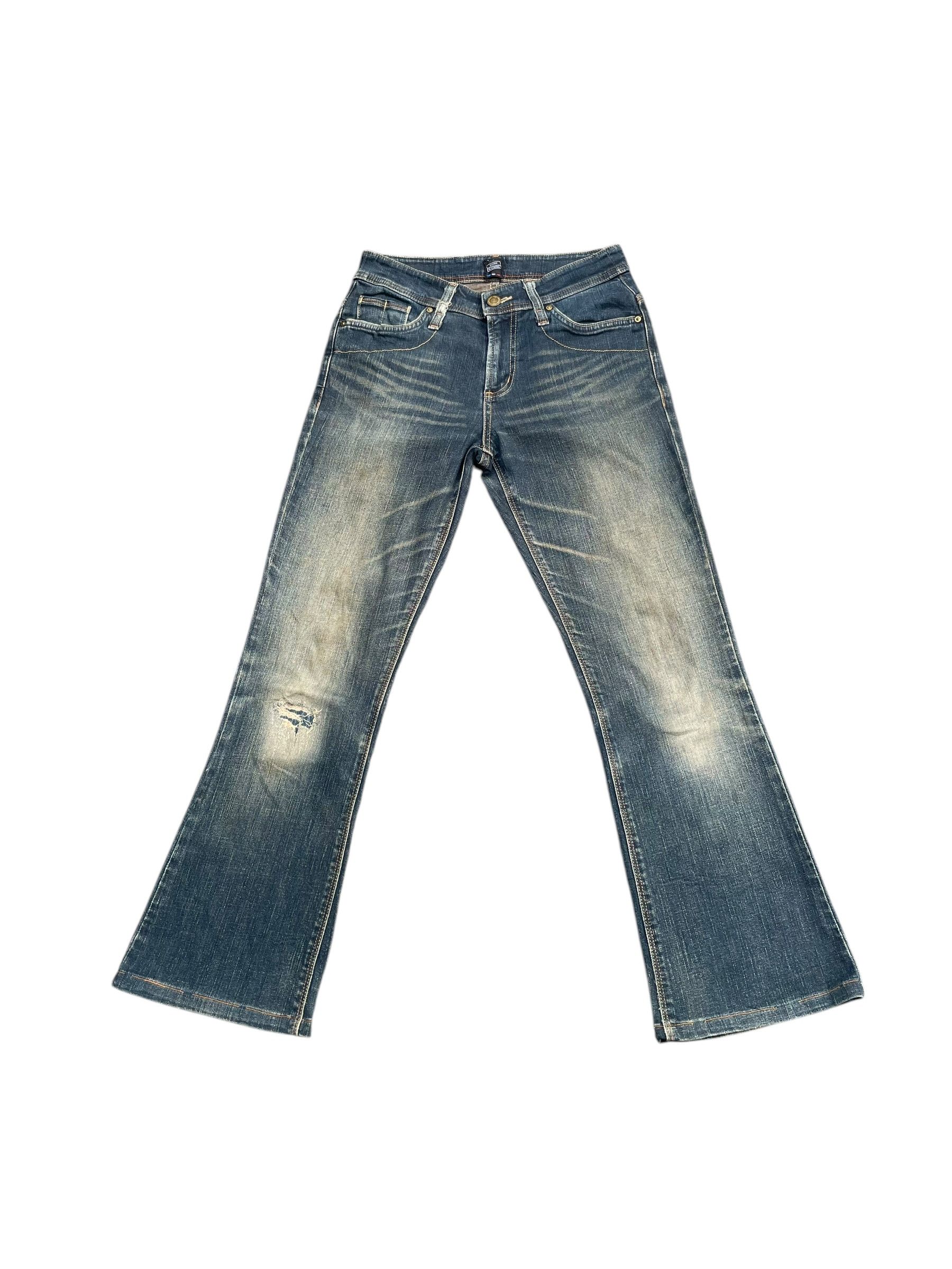 Japanese Brand C-Seventeen Flare Distresed Denim Size 30" / US 8 / IT 44 - 1 Thumbnail