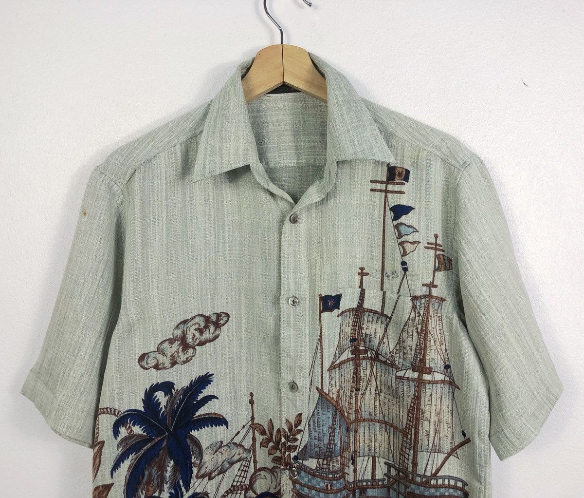 Japanese Brand × Vintage Rare Vintage Art Ship Button Ups Shirt Size US M / EU 48-50 / 2 - 2 Thumbnail