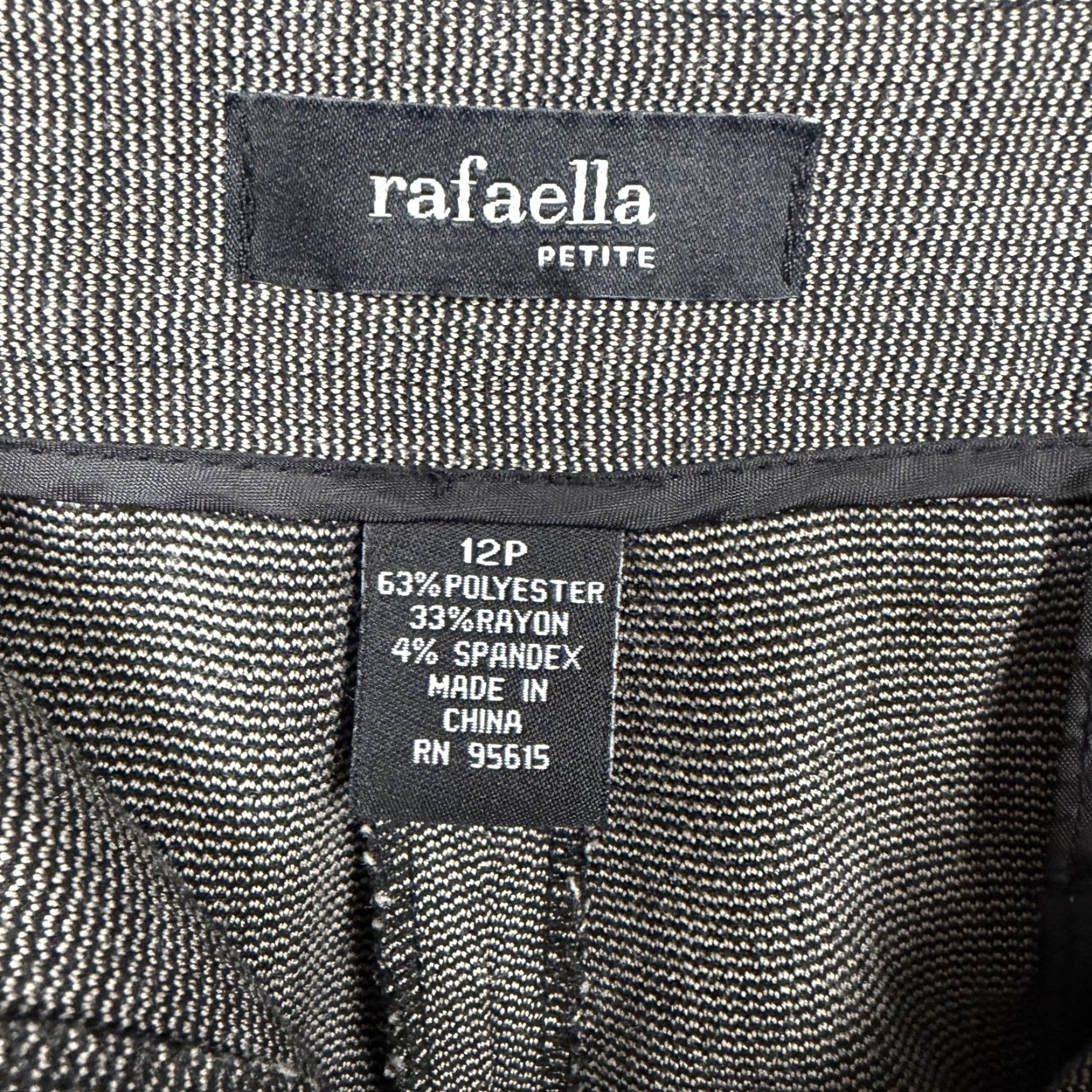 Vintage Rafaella Dress Pants Womens 12P Petite Gray Straight Leg Stretch Office Career Pants Size 34" / US 12 / IT 48 - 7 Thumbnail