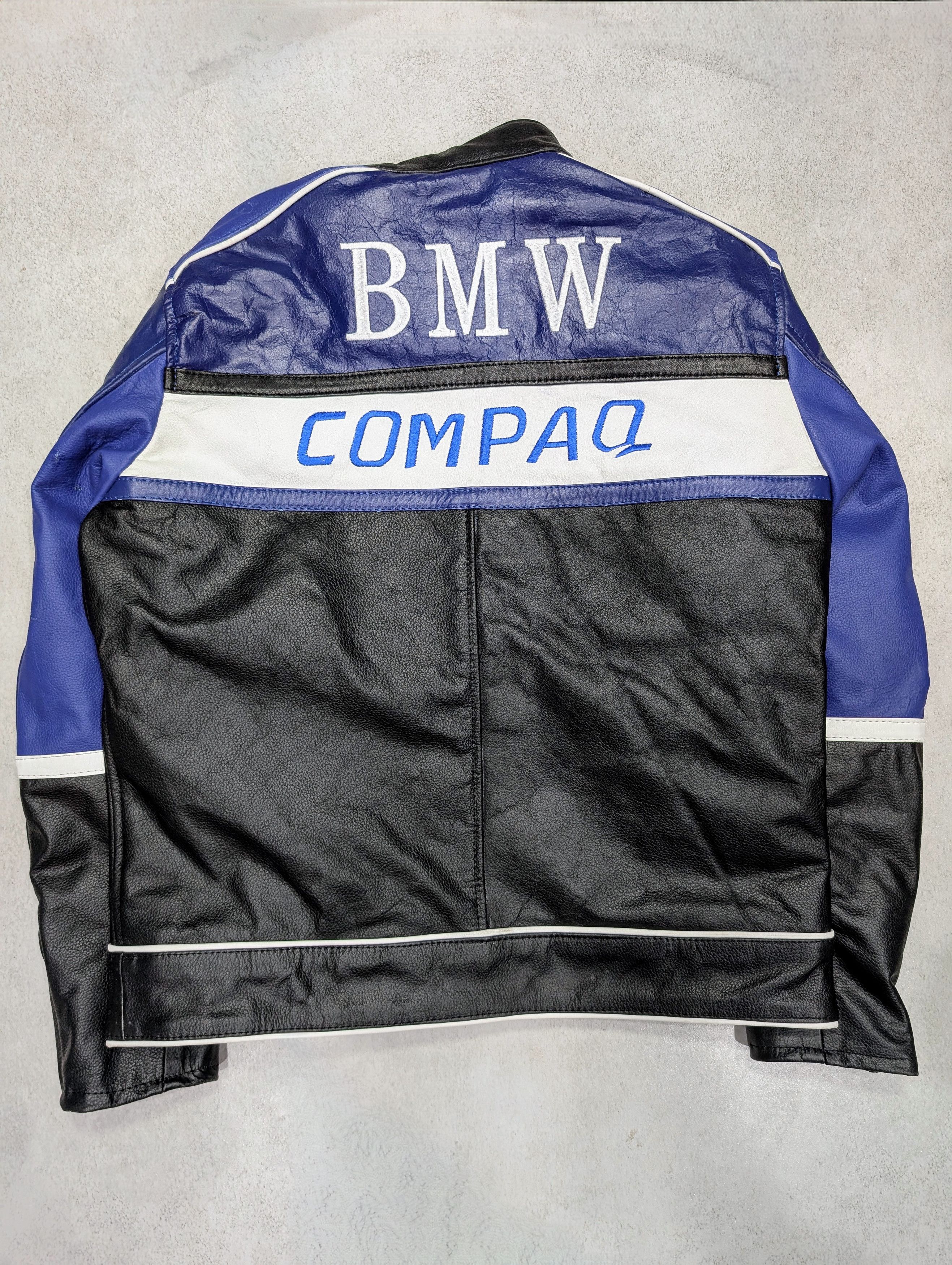 NASCAR 🔥BMW🔥 COMPAQ Racing Leather Jacket Streetwear Size US XL / EU 56 / 4 - 2 Thumbnail