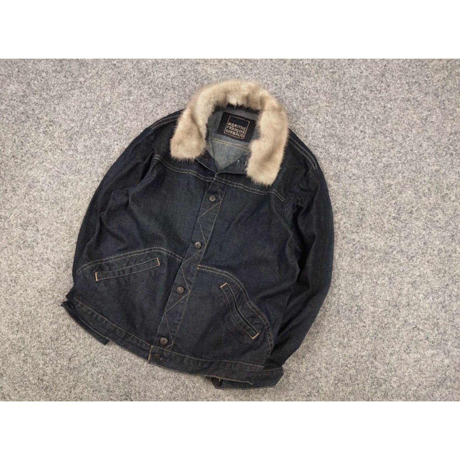 Vintage Marithe Francois Girbaud Denim Jacket Vintage Pocket fur collar Jacket Size M / US 6-8 / IT 42-44 - 3 Thumbnail
