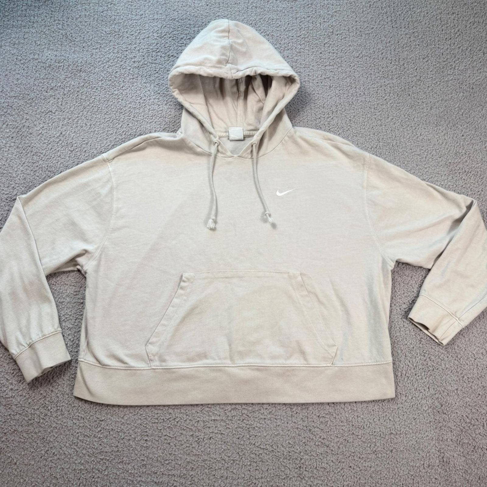 Nike Nike Womens Hoodie Plus 1X Beige Swoosh Sweatshirt Size XL / US 12-14 / IT 48-50 - 1 Thumbnail