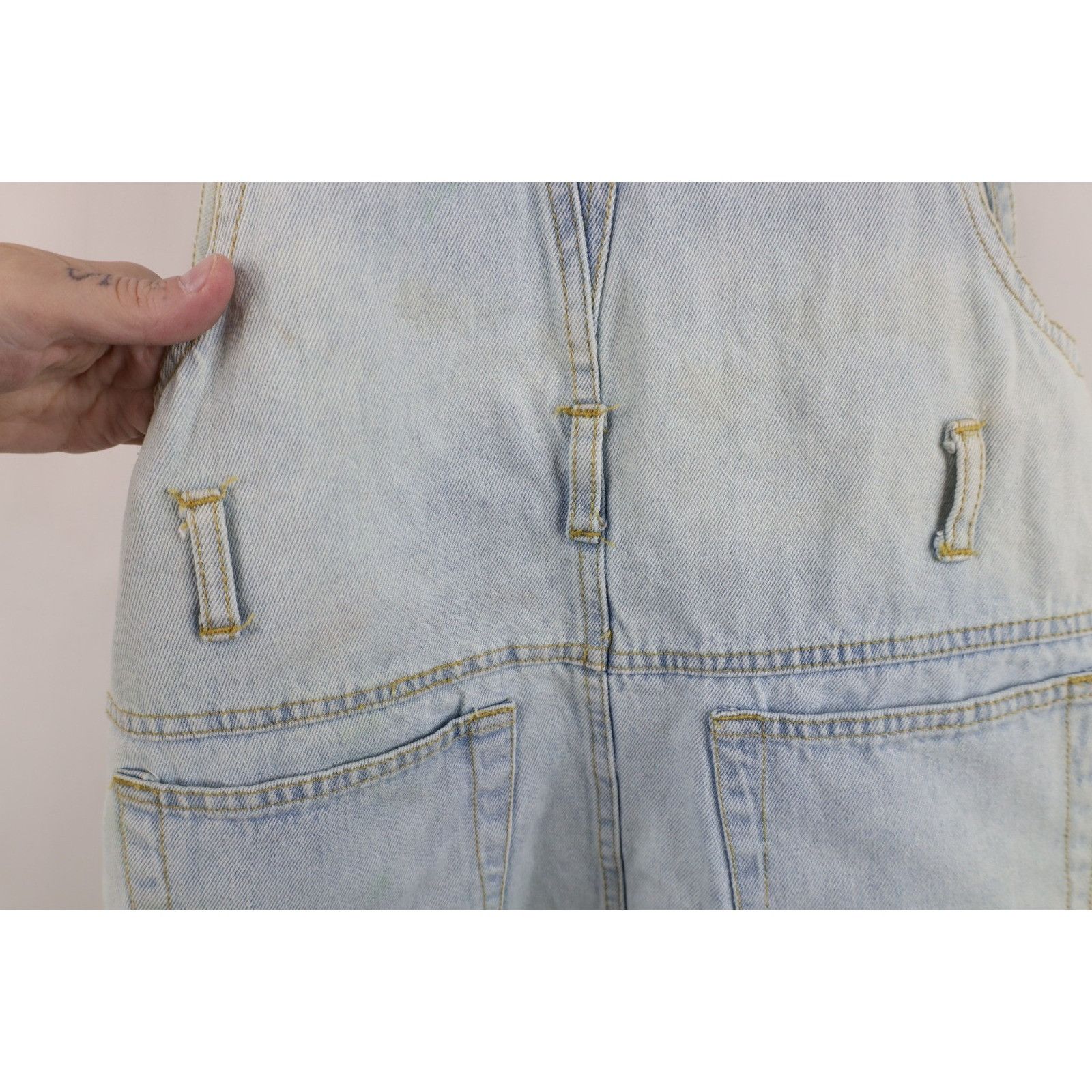 Vintage 90s Streetwear Denim Overalls Dress