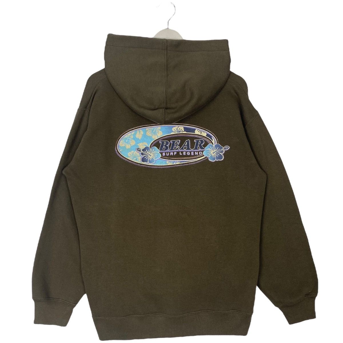 Vintage Vintage 90s Bear Surf Boards Hoodie Sweater Green Size M Size US M / EU 48-50 / 2 - 6 Thumbnail