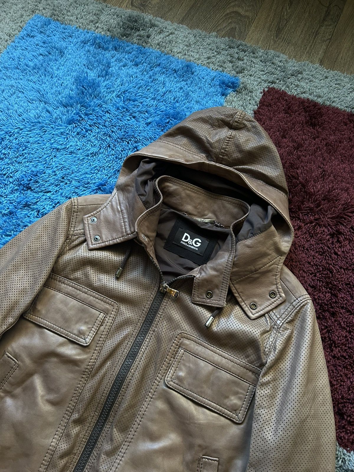 Dolce & Gabbana Lambskin Hooded Leather Jacket Size US M / EU 48-50 / 2 - 4 Thumbnail