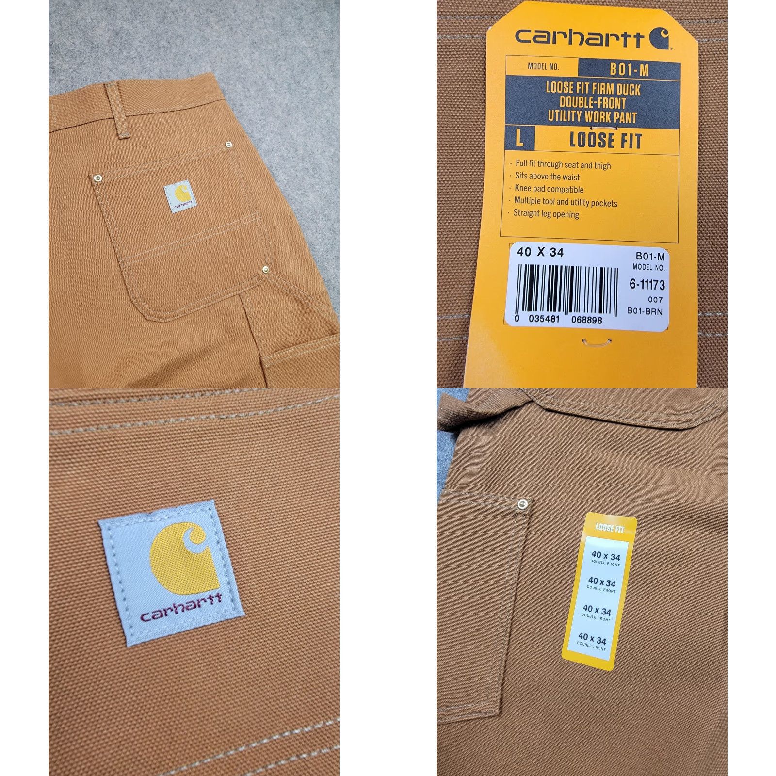 Carhartt Carhartt Pants Mens 40x34 Brown Loose Fit Double Front Utility Workwear USA Size US 40 / EU 56 - 9 Thumbnail