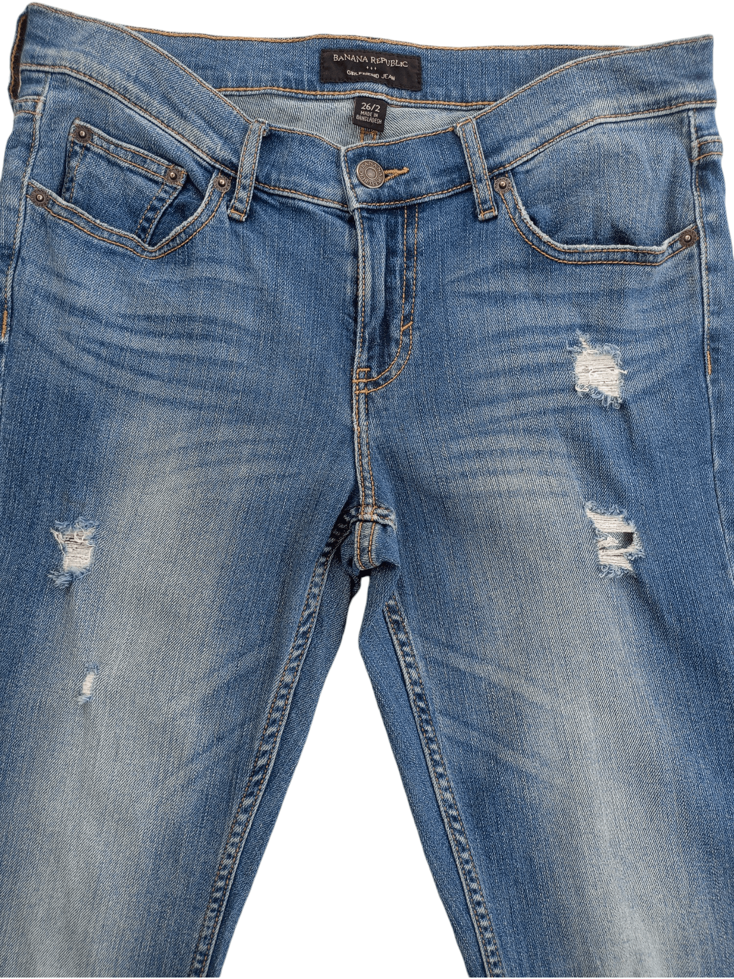 Banana Republic BANANA REPUBLIC Slim Fit Distressed Streetwear Jeans Size 26" / US 2 / IT 38 - 2 Thumbnail