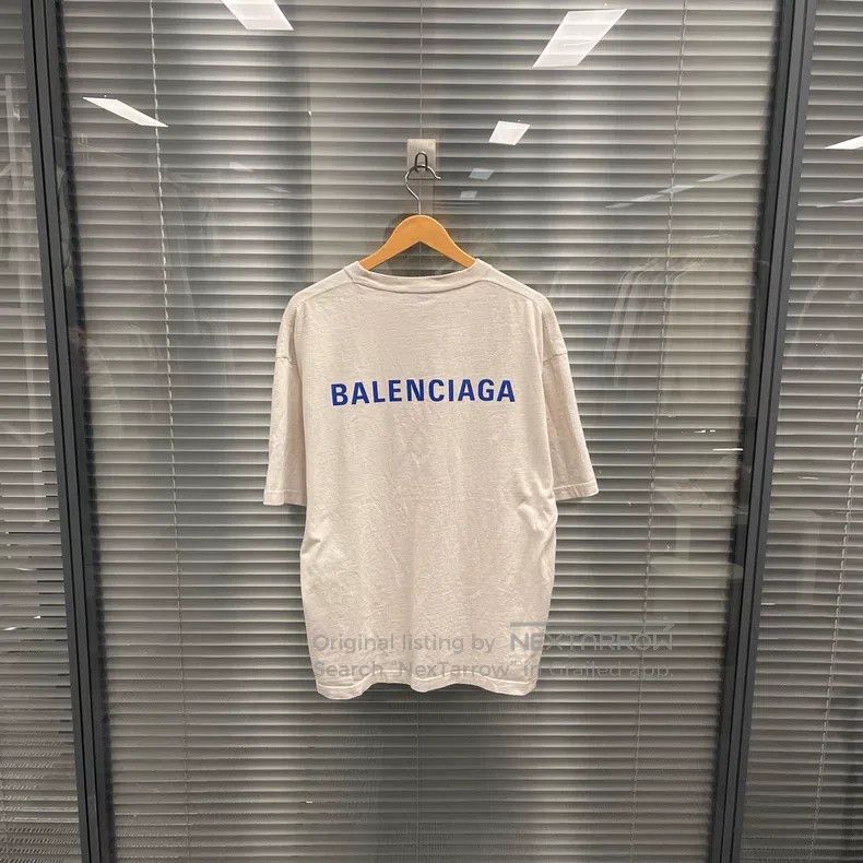 Balenciaga Balenciaga Front and Back Letter Print Logo Ribbed Neck Sh Size US M / EU 48-50 / 2 - 2 Thumbnail