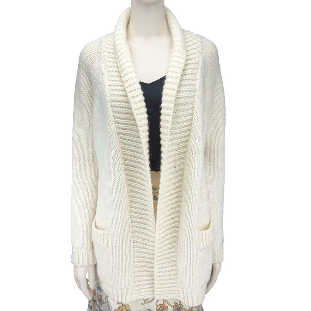 narifuri NAÏF MONTREAL Knitted Cream Warm Minimalist Cardigan Size S Size S / US 4 / IT 40 - 1 Thumbnail