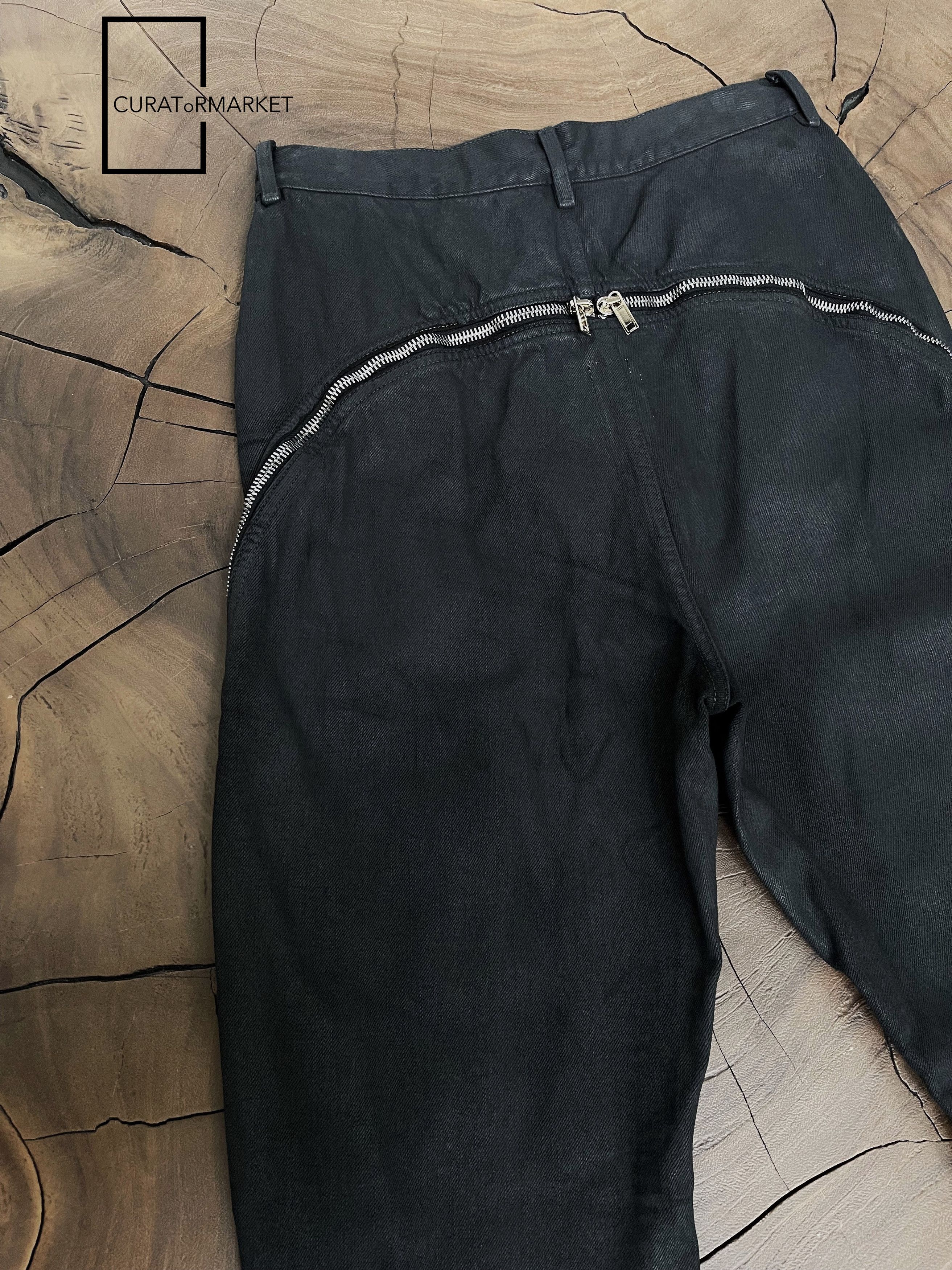 Rick Owens Runway Waxed Bolan Banana Denim Zipper Seam Jeans SS24 Lido Size US 32 / EU 48 - 14 Thumbnail