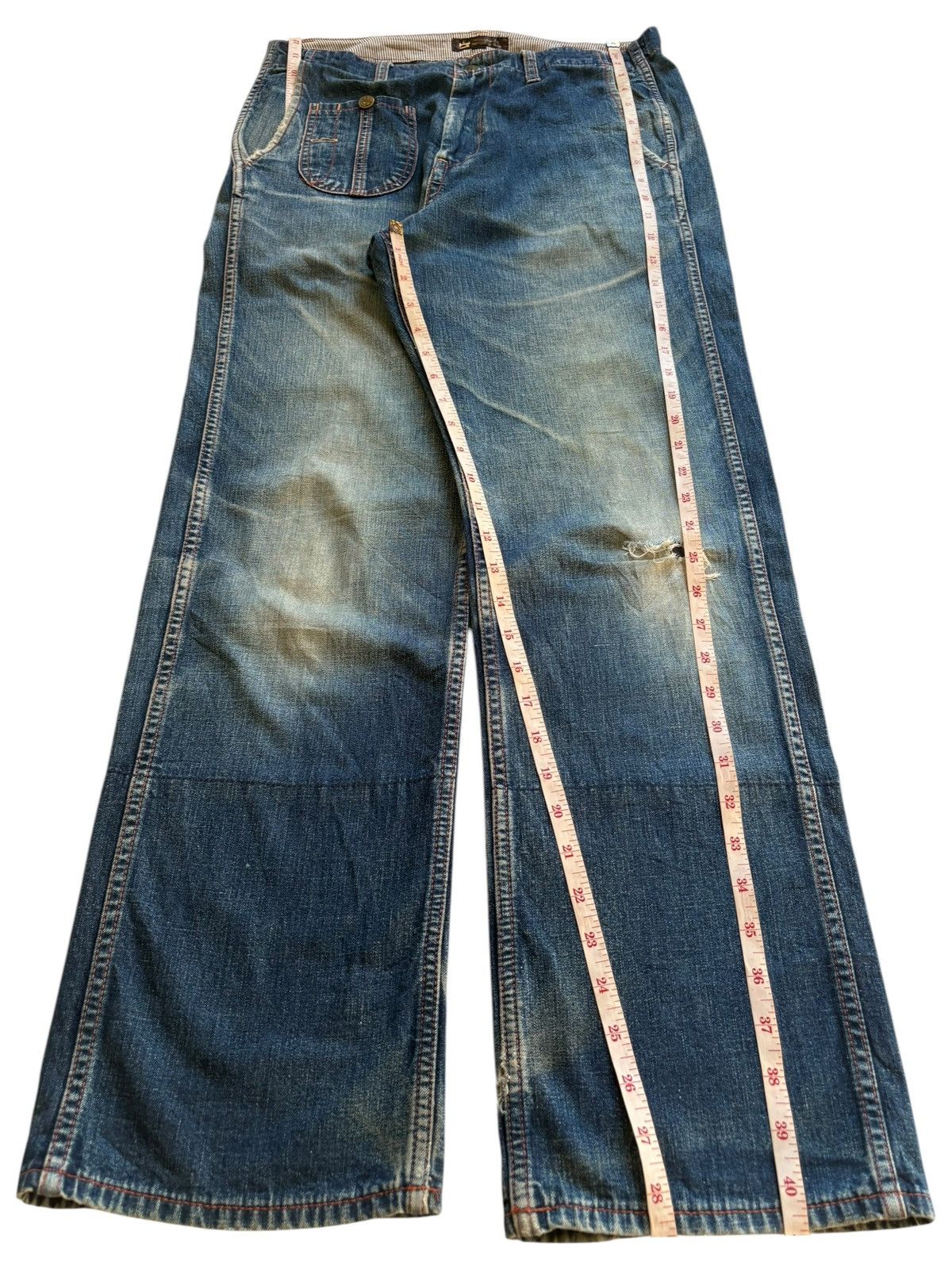 Japanese Brand Vintage Japanese Brand Mud Wash Bush Pant Baggy Jeans Size US 31 - 13 Thumbnail