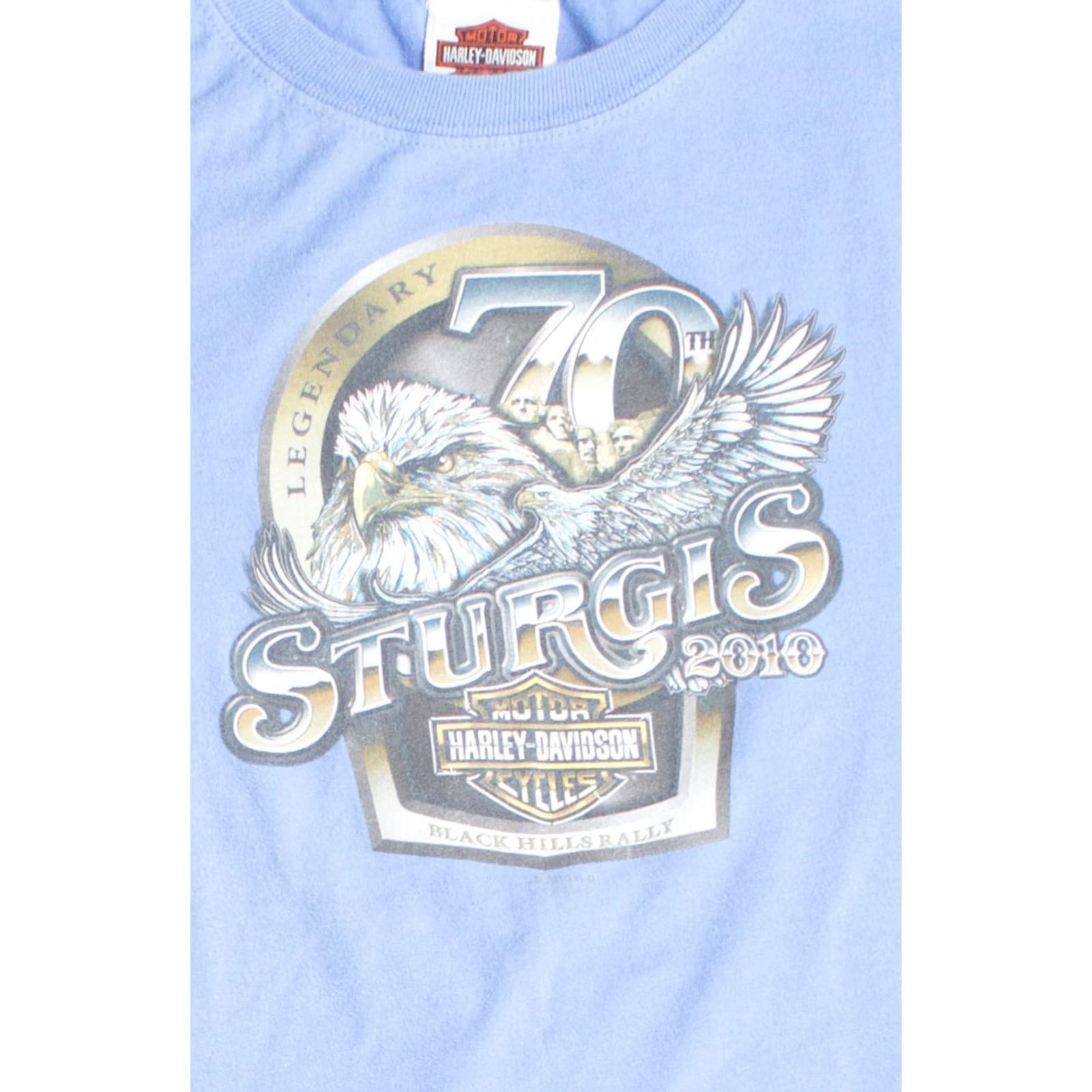 Harley Davidson VINTAGE Harley Davidson 2010 T-Shirt Medium Periwinkle 70th Anniversary Mens Size US M / EU 48-50 / 2 - 2 Thumbnail