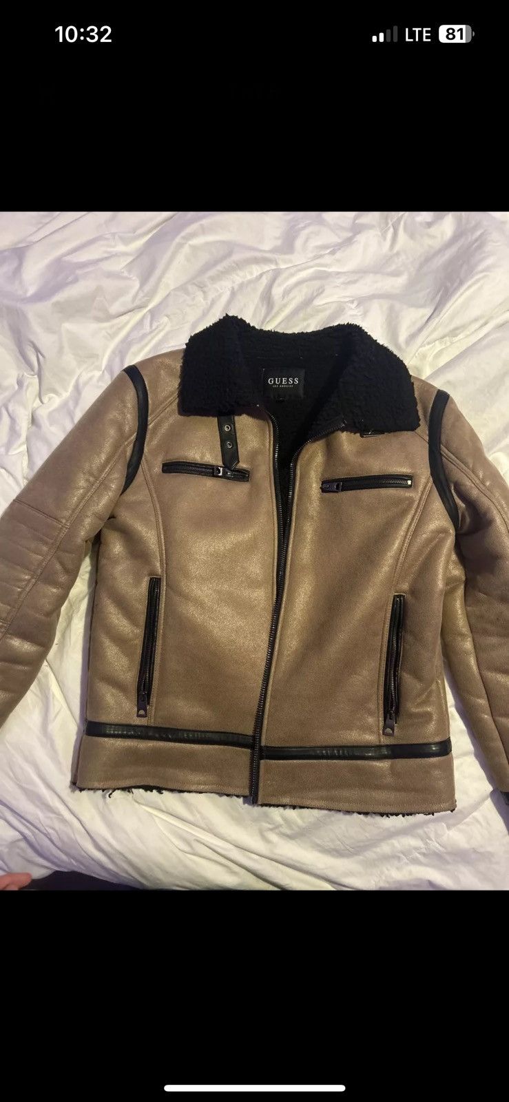 Guess Vintage guess biker style bomber jacket in size M Size 38L - 2 Thumbnail