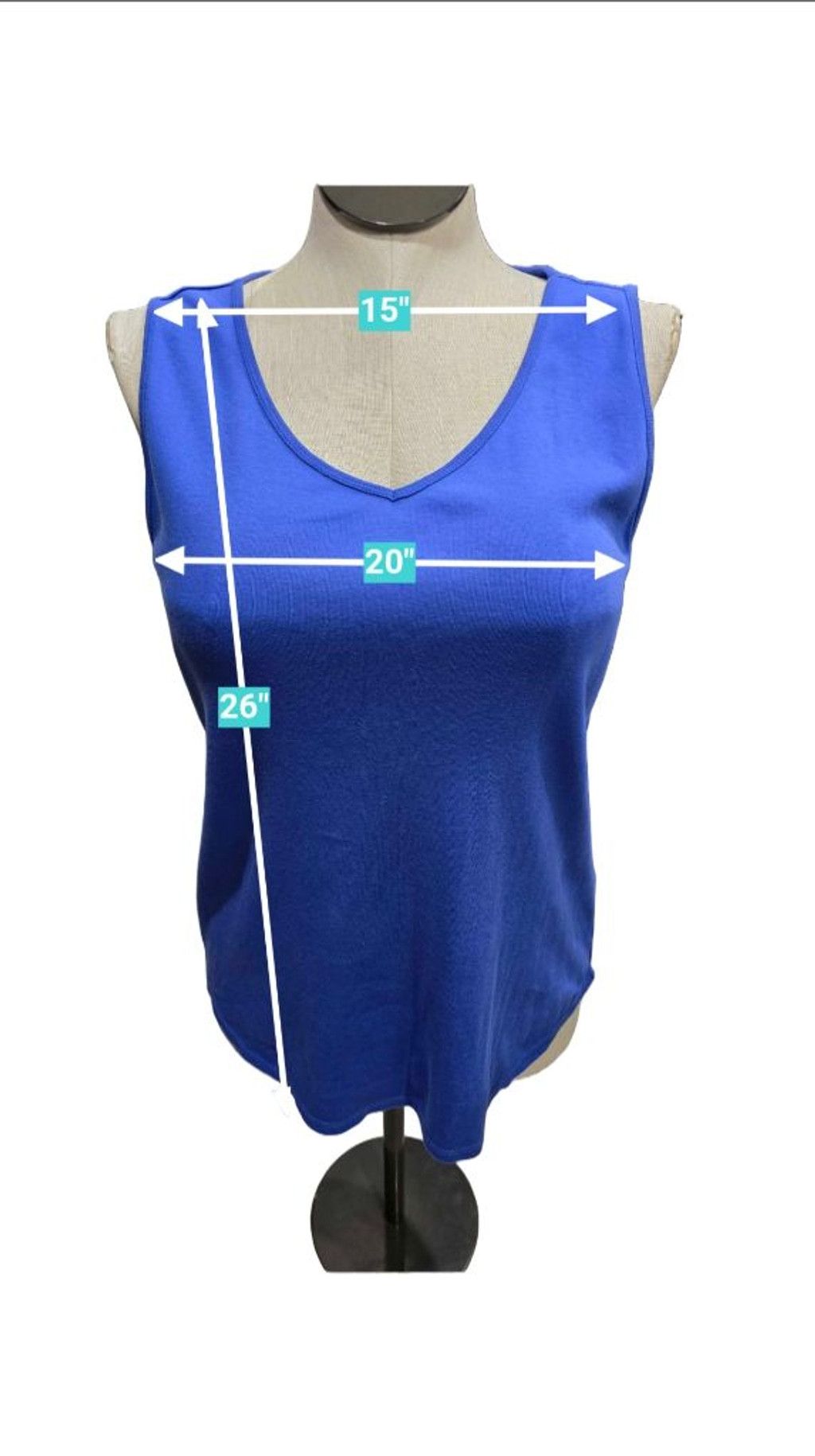 Chicos Chico's Women's Tank Top Size 2=L Blue V-Neck Sleeveless Size L / US 10 / IT 46 - 4 Thumbnail