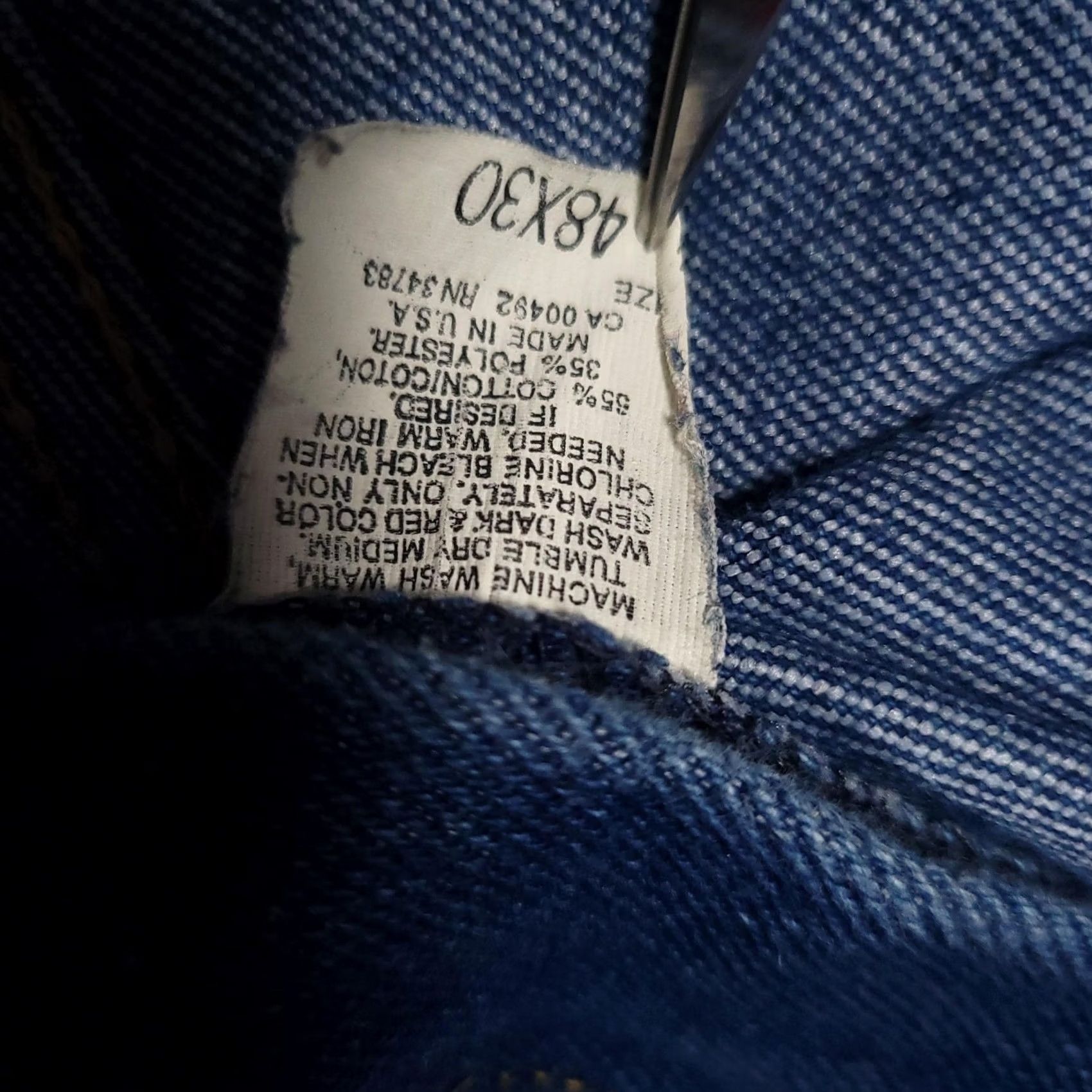 Lee VINTAGE Lee Jeans Mens 48x30 Denim Relaxed Fit Straight Leg USA 80s 90s Y2k 44x29 Blue Pants Mens Jeans Lee 48030 5-pocket Zip Fly Cotton Polyester Size US 32 / EU 48 - 6 Thumbnail