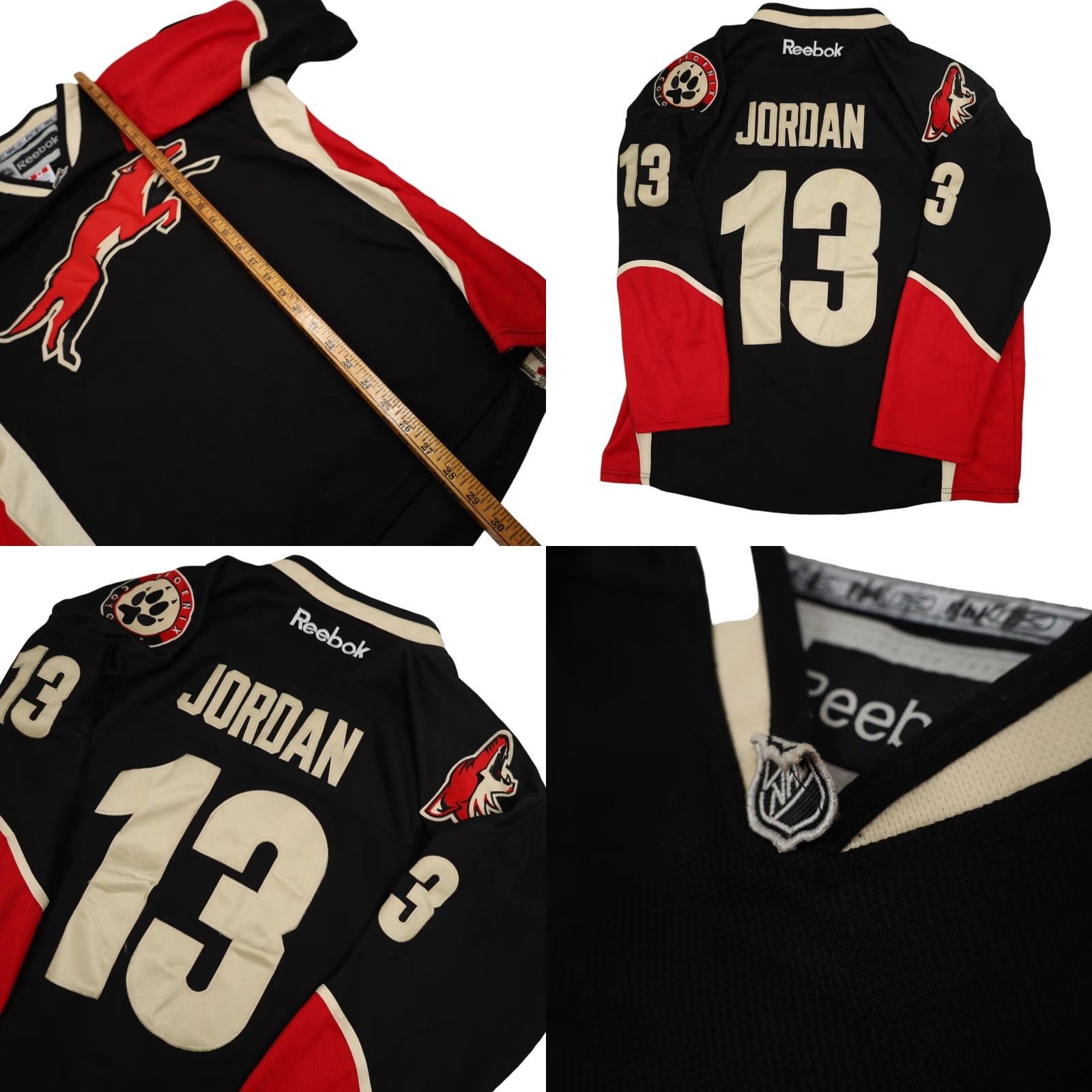 Reebok VINTAGE Reebok Phoenix Coyotes #13 Jordan Jersey Black Shirt 2XL Adult Mens Size US XXL / EU 58 / 5 - 8 Thumbnail