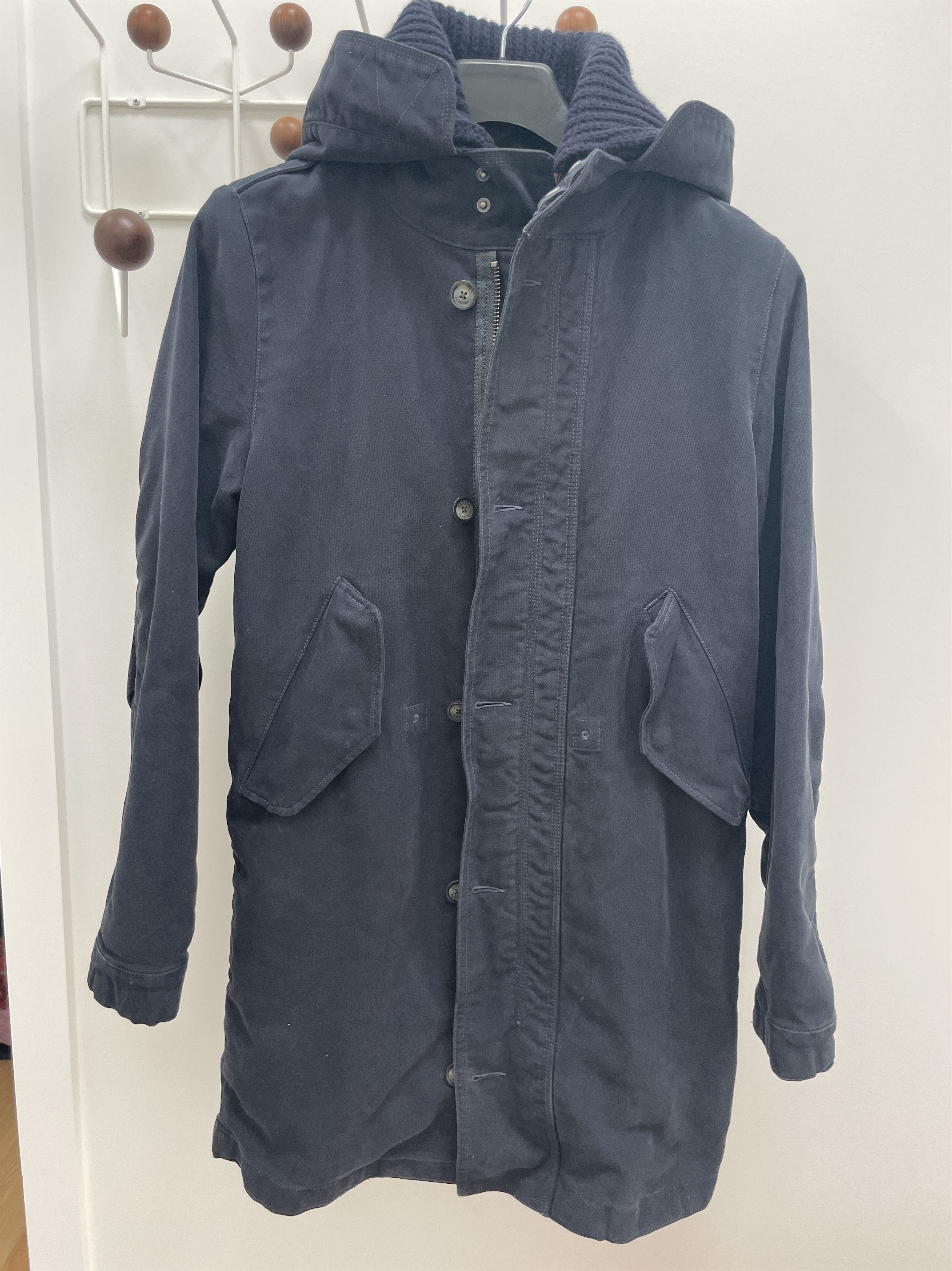CLOSED CLOSED Men's Navy Hooded Parka, Removable Lining Size US M / EU 48-50 / 2 - 1 Thumbnail