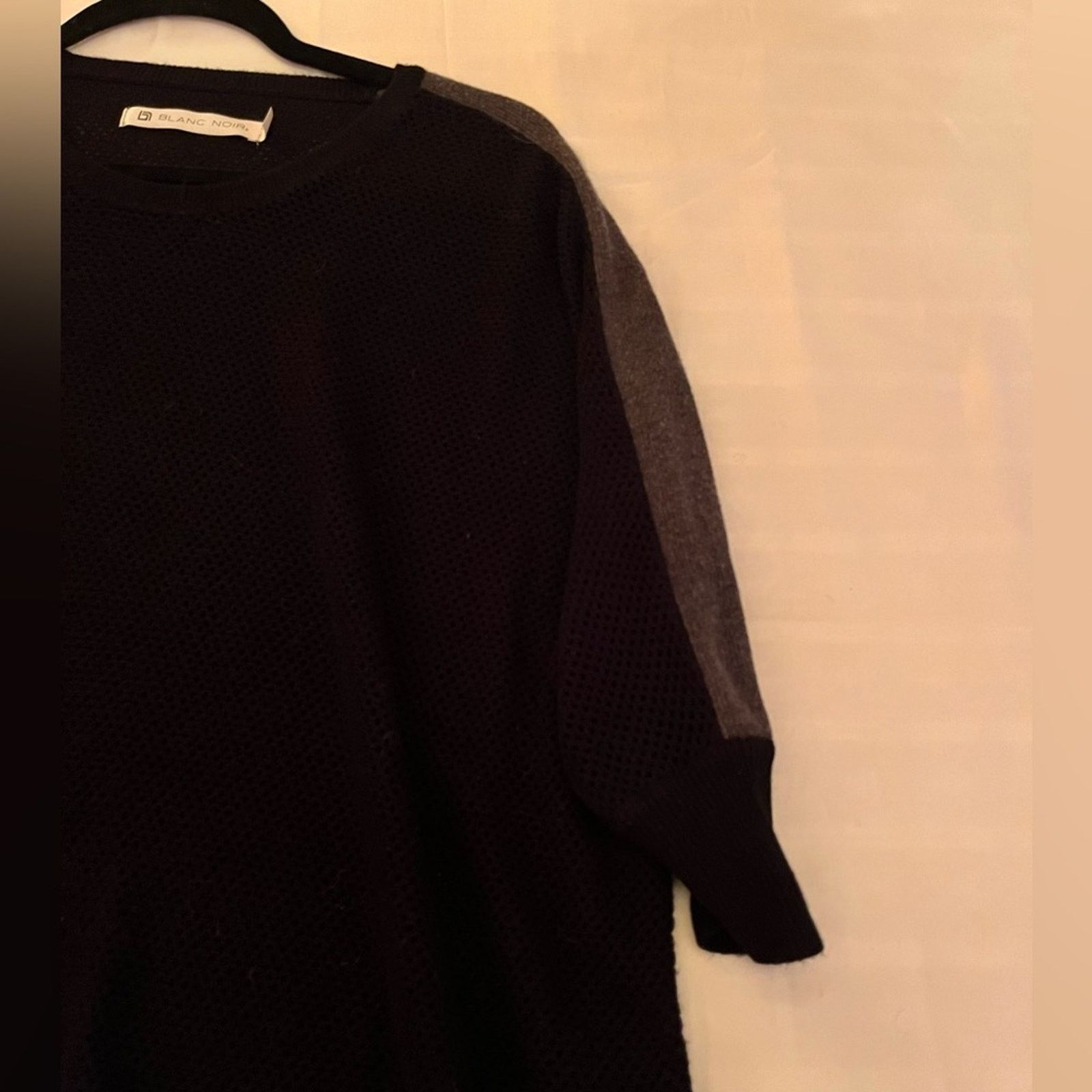 Blanc Noir Blanc Noir Top Light Sweater Black Gray Oversized Mesh Sz XS Size XS / US 0-2 / IT 36-38 - 6 Thumbnail