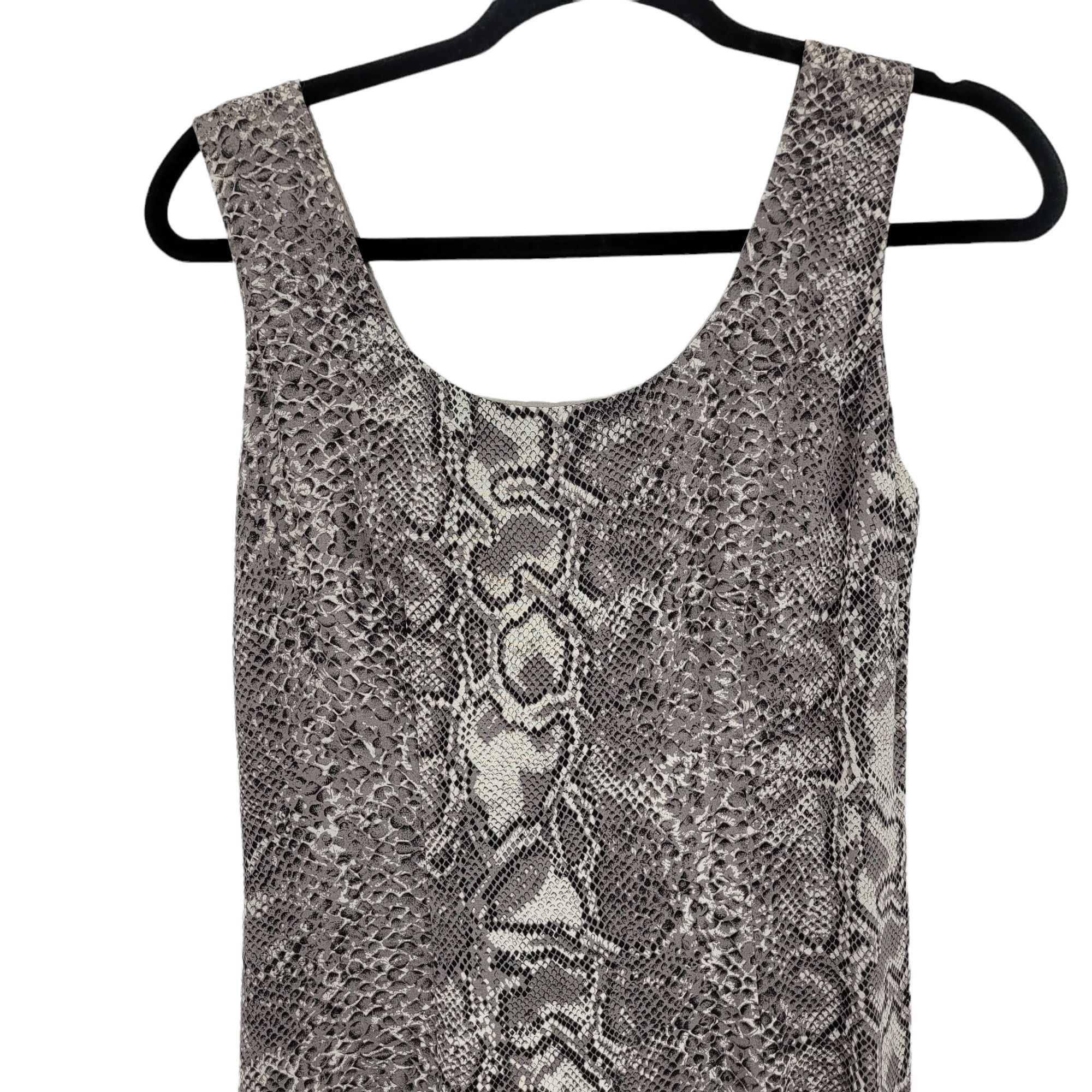 Taiga Vtg 90's Taiga Tank Midi Dress Sz S Gray Snake Sleeveless Sc Size XS / US 0-2 / IT 36-38 - 6 Thumbnail
