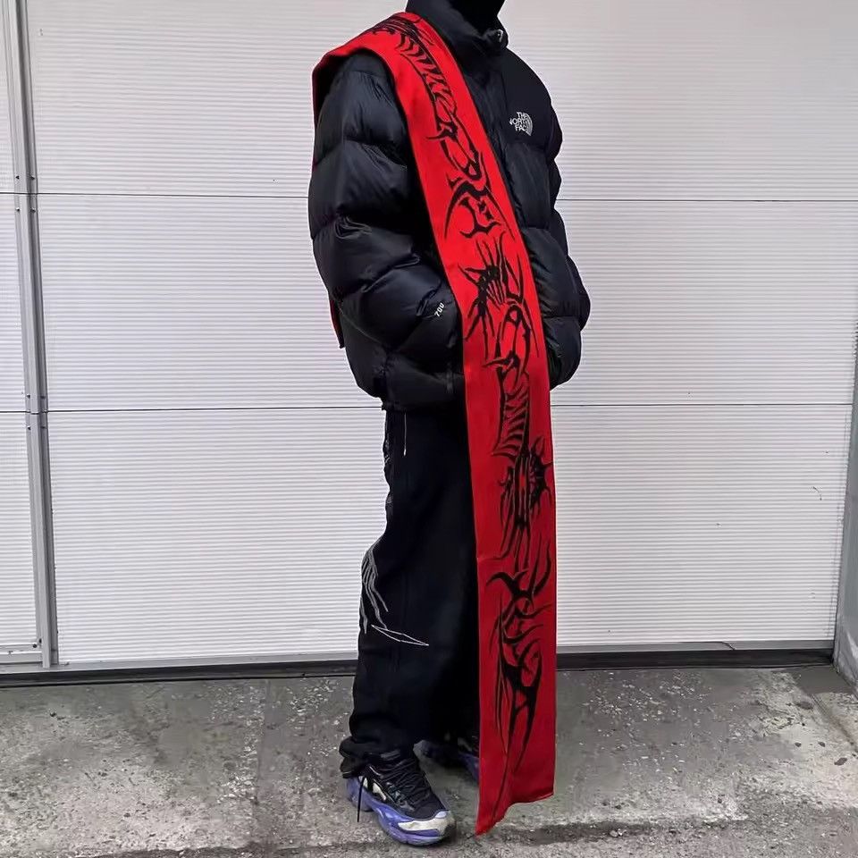 Other Abstract Streetwear Punk Gothic Black and Red Scarf Size ONE SIZE - 4 Thumbnail