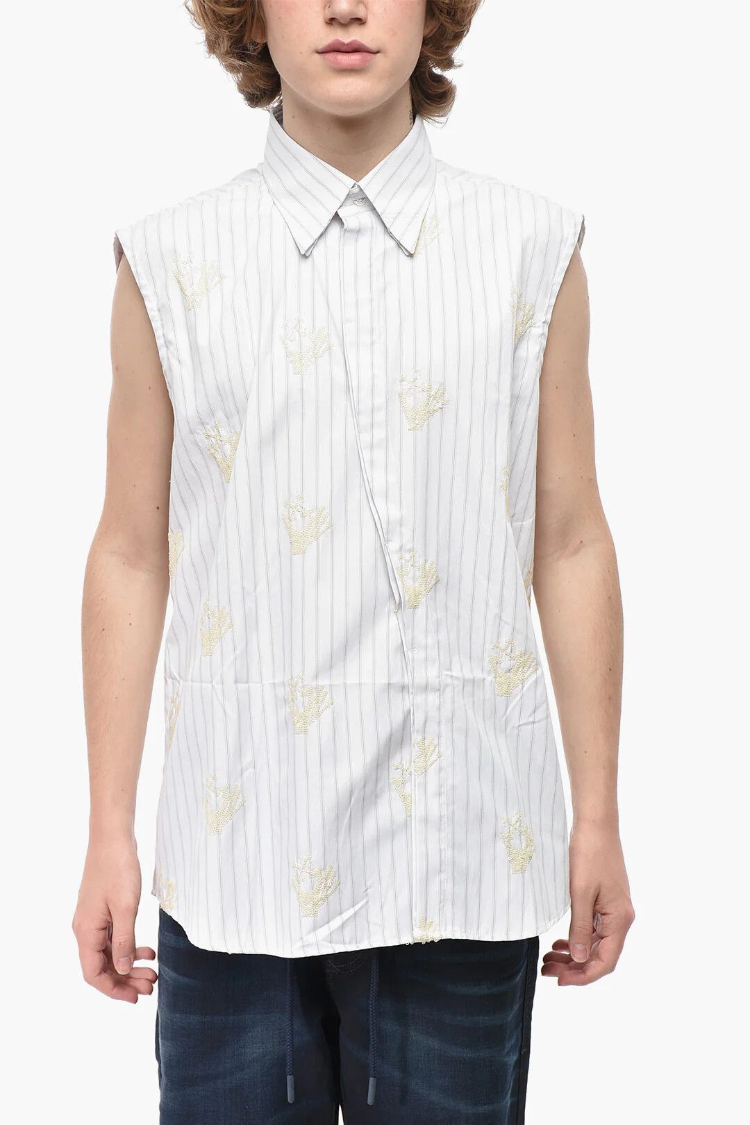 Off-White og1mm0526 Sleeveless Shirt in White Size US M / EU 48-50 / 2 - 1 Thumbnail