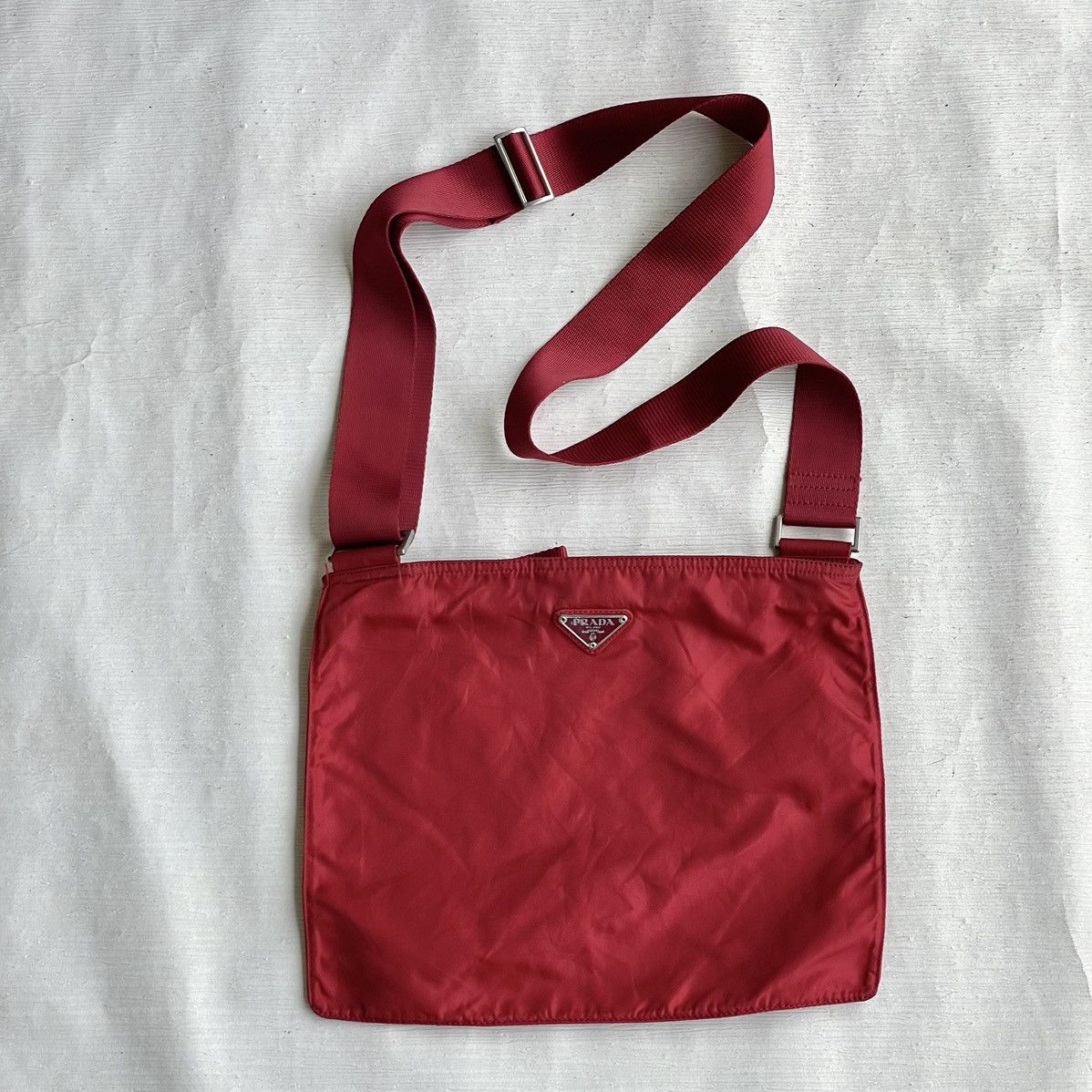 Prada Prada Red Tessuto Triangle Logo Nylon Crossbody Size ONE SIZE - 10 Thumbnail