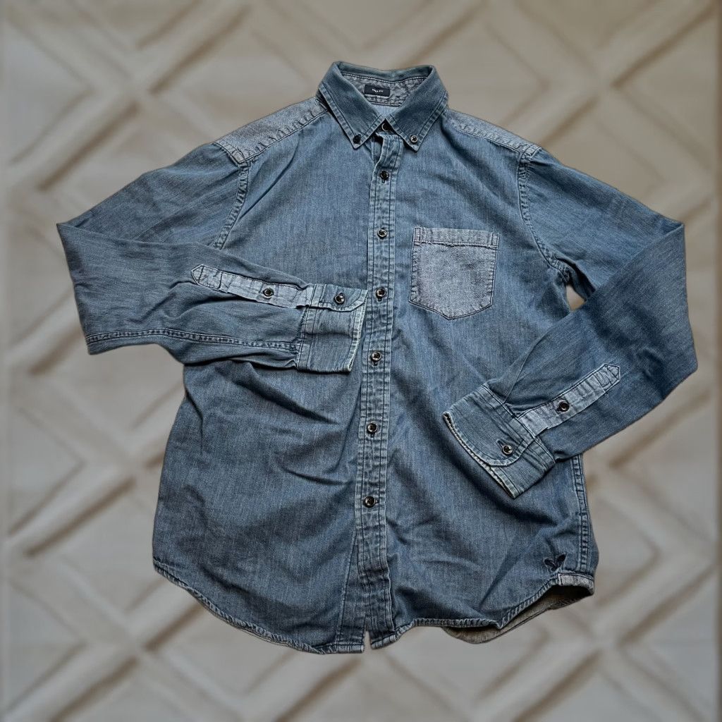 American Eagle Outfitters American Eagle Button Up Shirt Womens XS Blue Chambray Cotton Size XS / US 0-2 / IT 36-38 - 1 Thumbnail