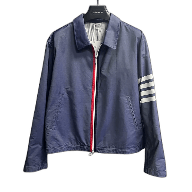 Thom Browne Navy Stripe Trench Jacket