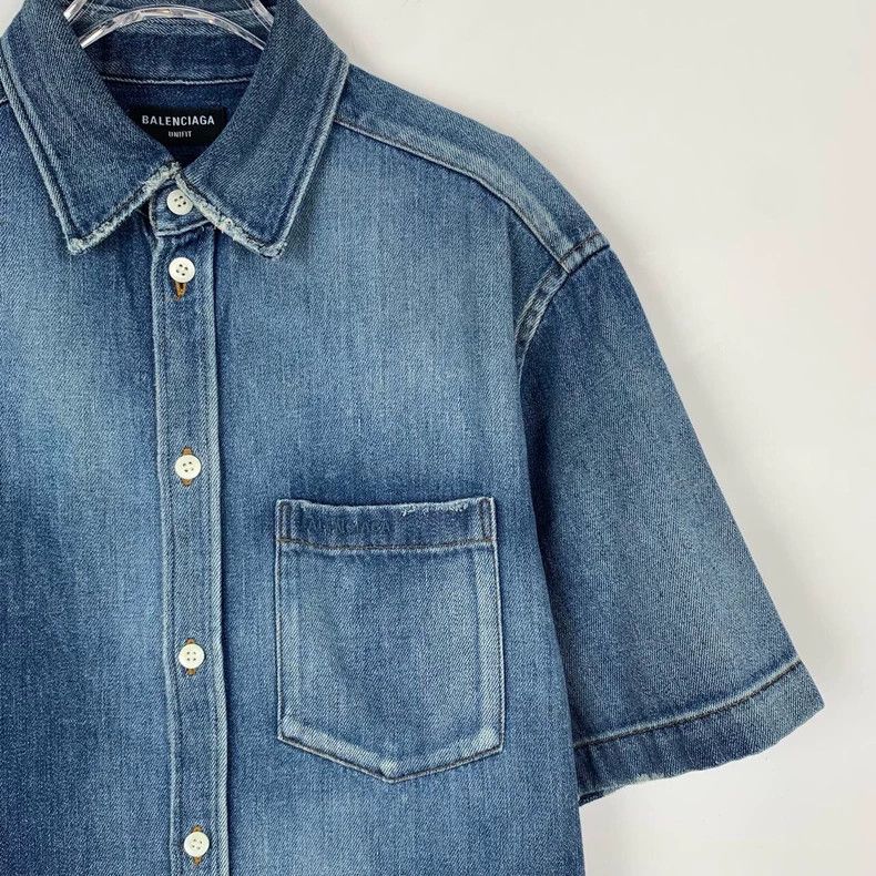 Balenciaga Balenciaga Pocket logo embroidered dark blue cotton denim Size US S / EU 44-46 / 1 - 3 Thumbnail