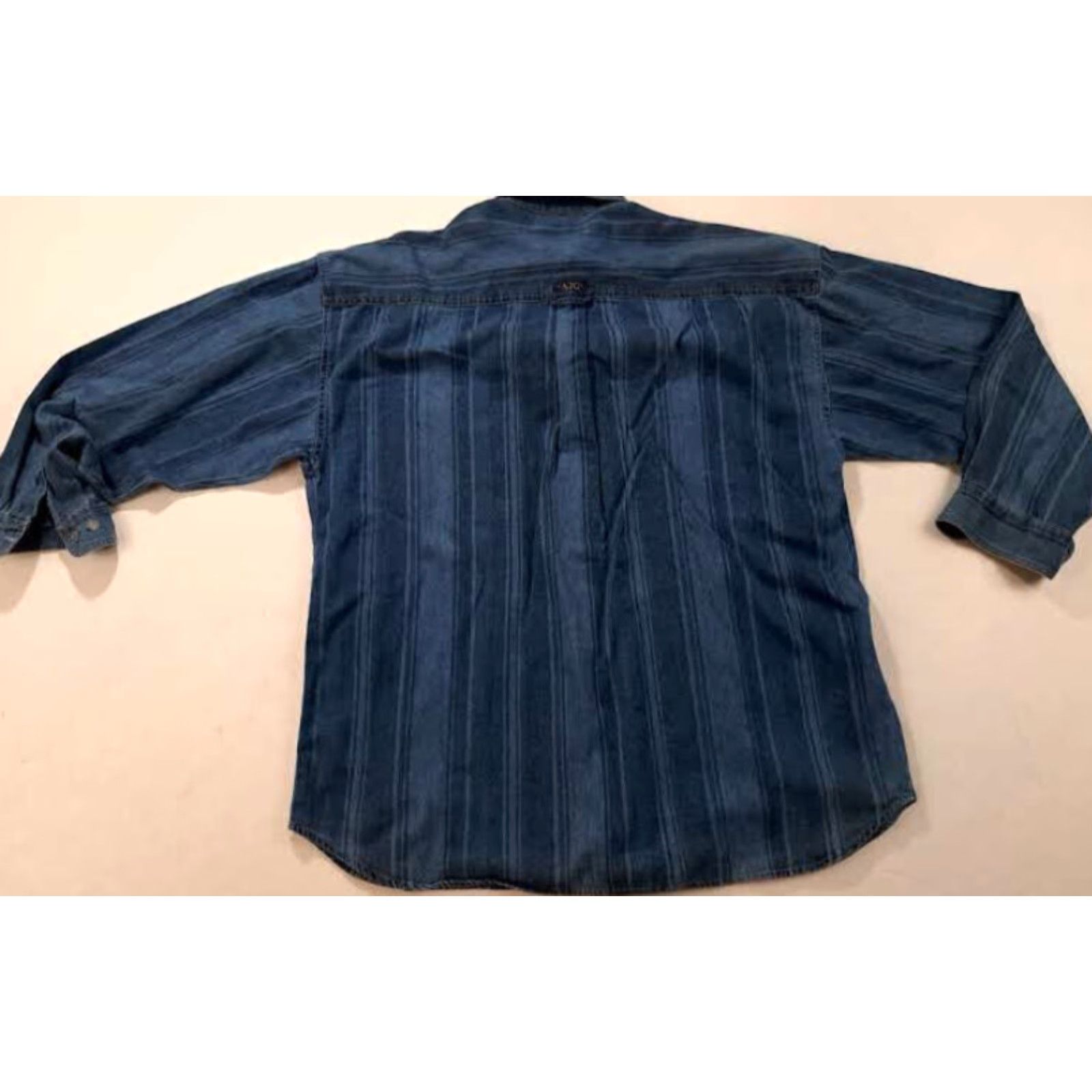 Vintage VINTAGE Arizona Shirt Button-Up Striped Cotton Blue XL Men Regular Long Sleeve Canvas Size US XL / EU 56 / 4 - 4 Thumbnail