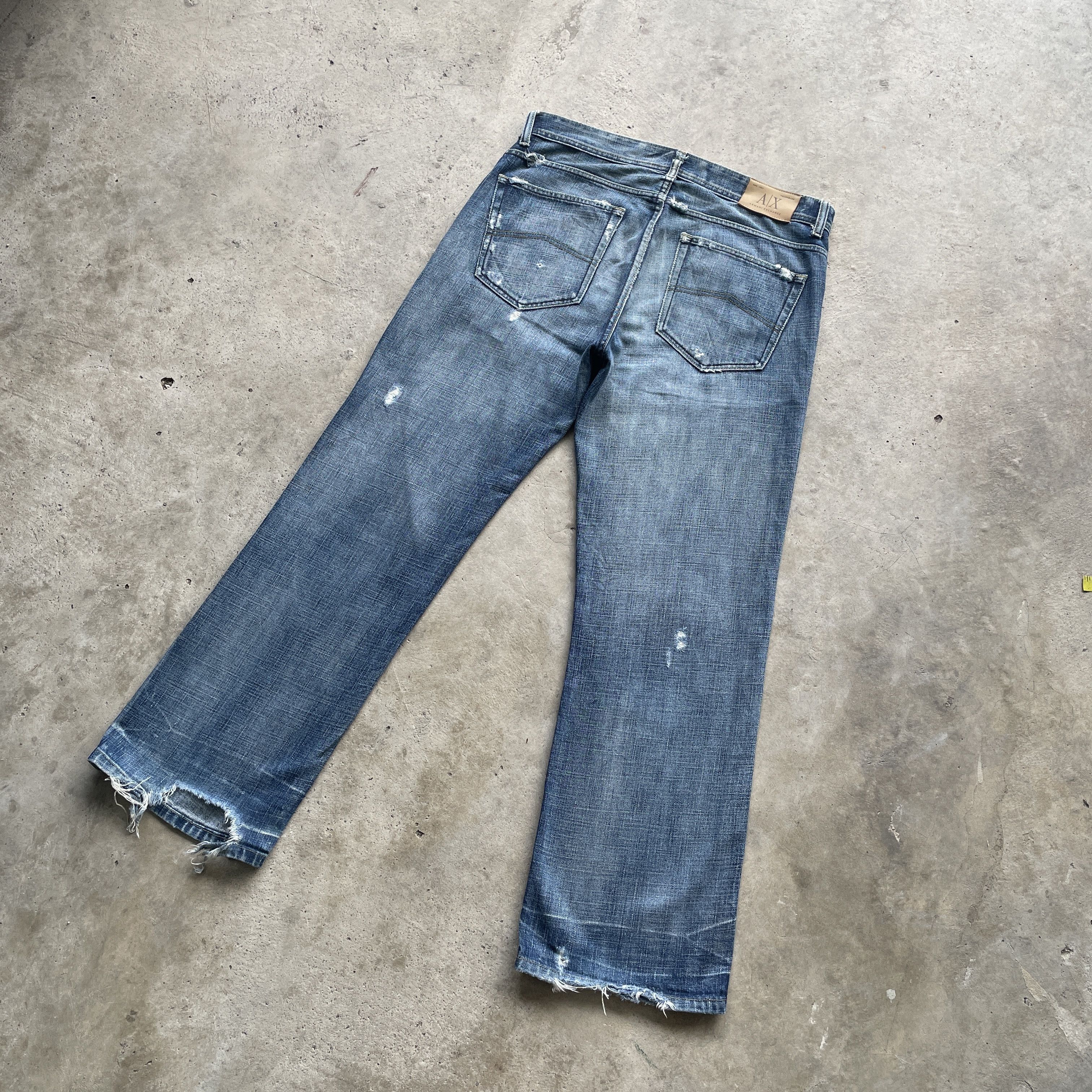 Armani Exchange VINTAGE ARMANI EXCHANGE DISTRESSED JEANS USA FADED PANTS W35 Size US 35 - 1 Thumbnail