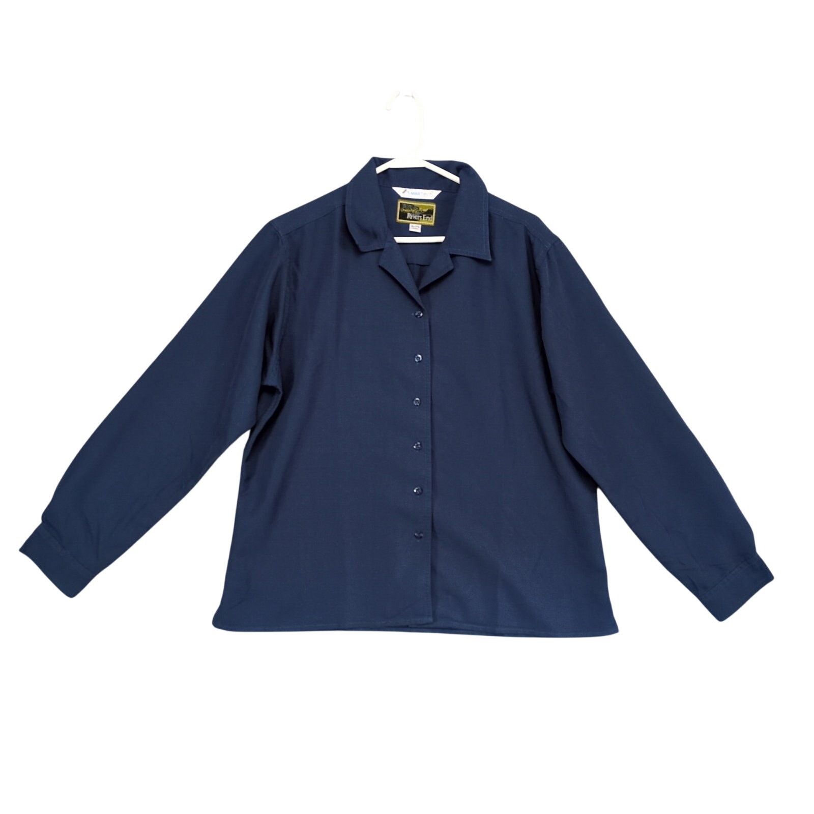 Vintage Vtg Rivers End Trading Co Women's XL Navy Button Front Shirt Size XL / US 12-14 / IT 48-50 - 1 Thumbnail