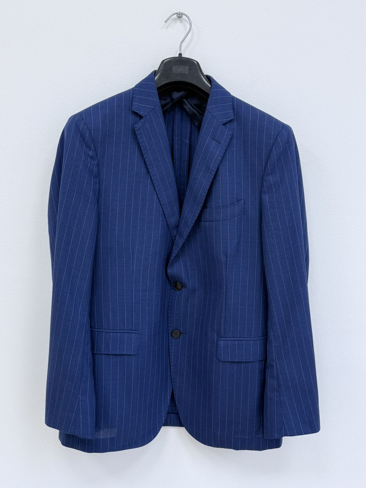 Boggi Boggi Milano Navy Blue Striped Wool Blazer Jacket Size 52 Size 42R - 1 Thumbnail