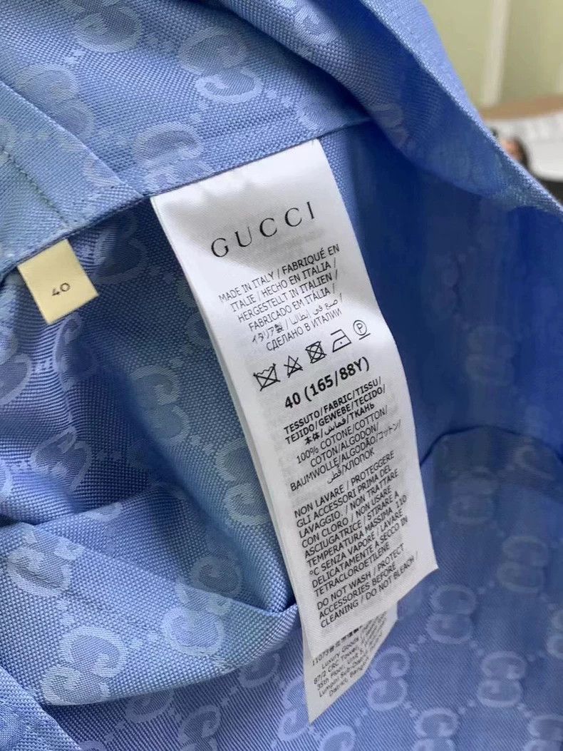 Gucci Gucci Short long-sleeved shirt with full print logo 2501-Ne Size US XXS / EU 40 - 6 Thumbnail