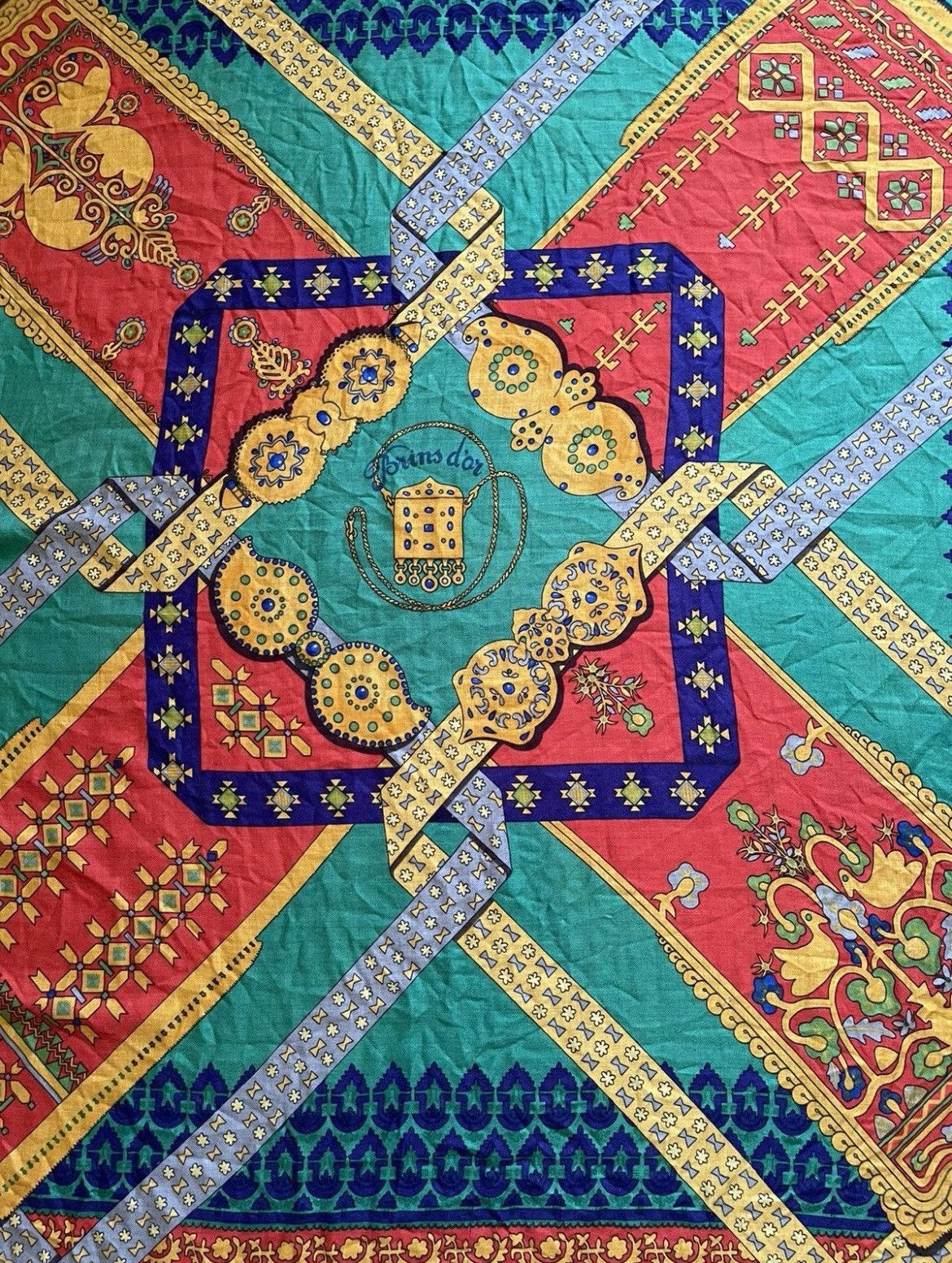 Hermes Hermes Brins D’or Julia Abadie 1982 Blanket Cashmere Scarf Size ONE SIZE - 7 Thumbnail