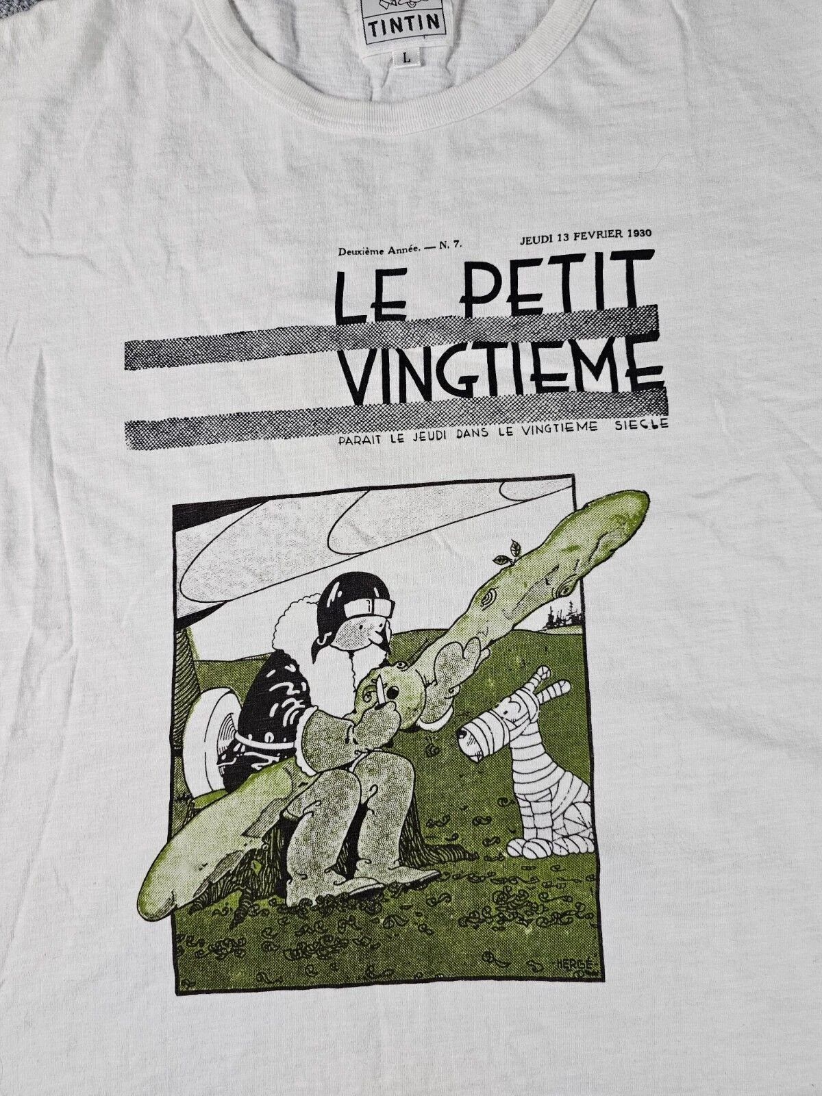 Other Vintage 90s Tintin Soviets Graphic Tee White Cotton Men L Size US L / EU 52-54 / 3 - 8 Thumbnail