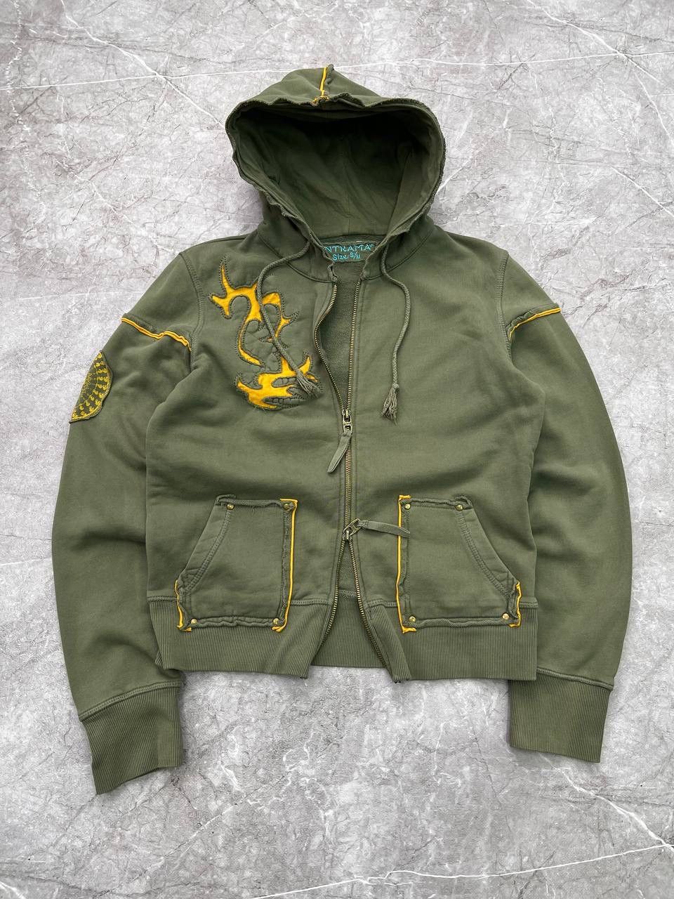 2000s Japanese Punk Grunge Fur HOODIE Jacket opium style